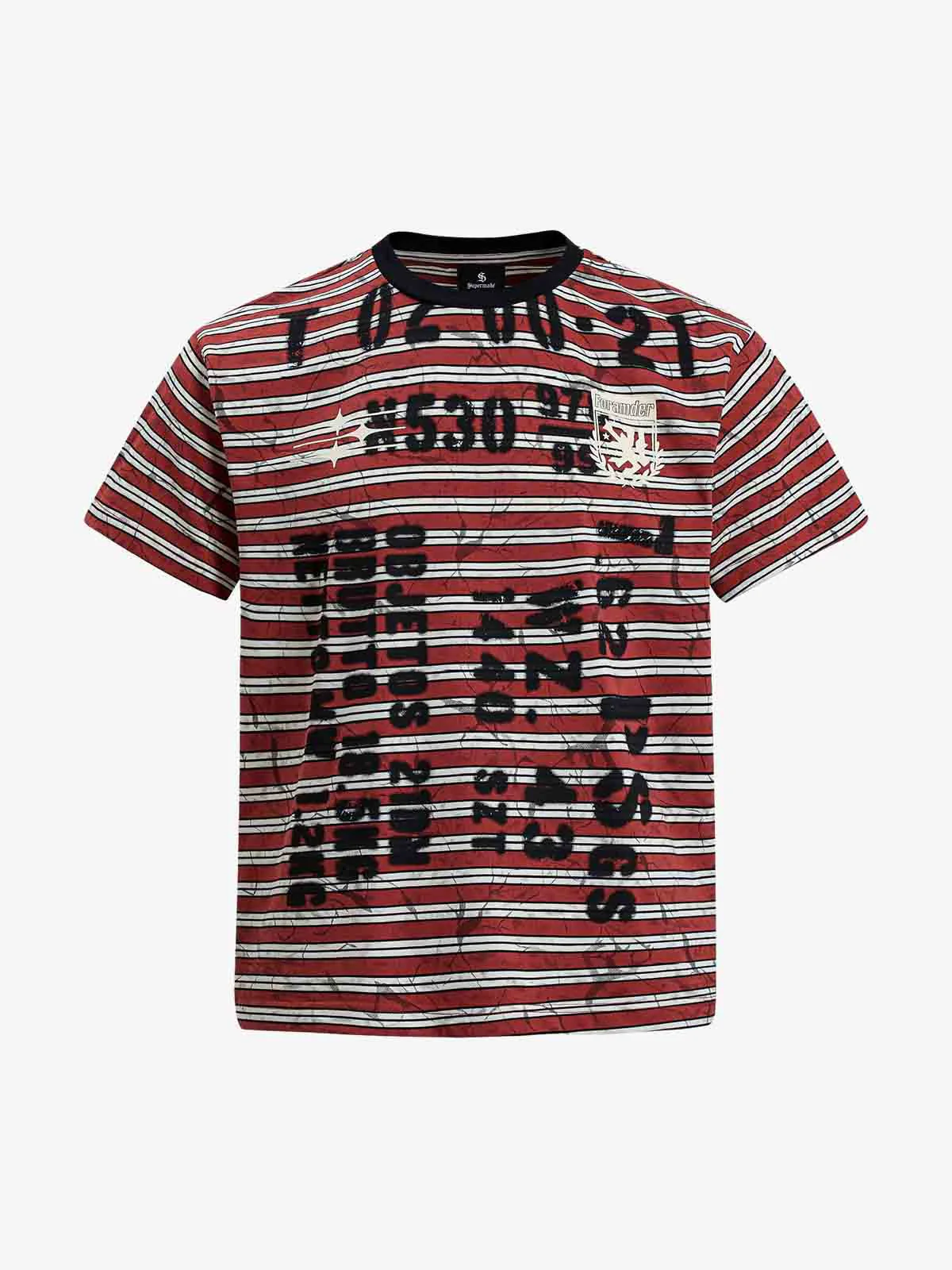 Grunge Striped Distressed Graphic T-Shirt
