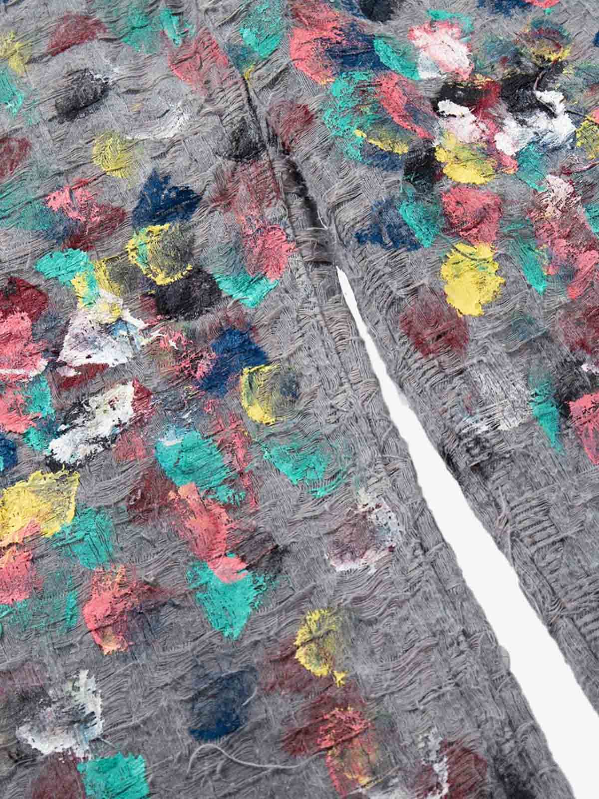 Hand-Painted Frayed Wide Leg Jeans - Image 5