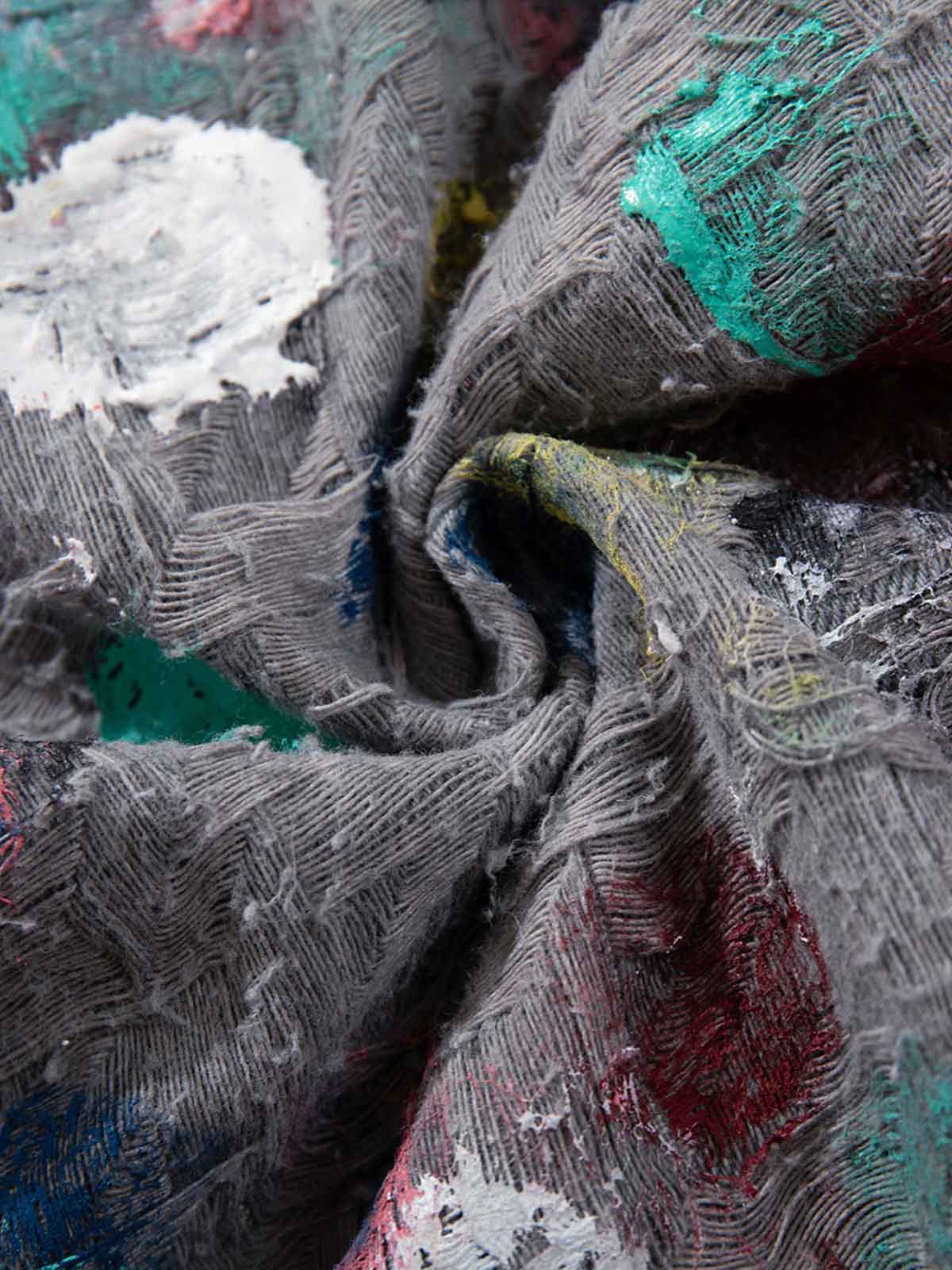 Hand-Painted Frayed Wide Leg Jeans - Image 6