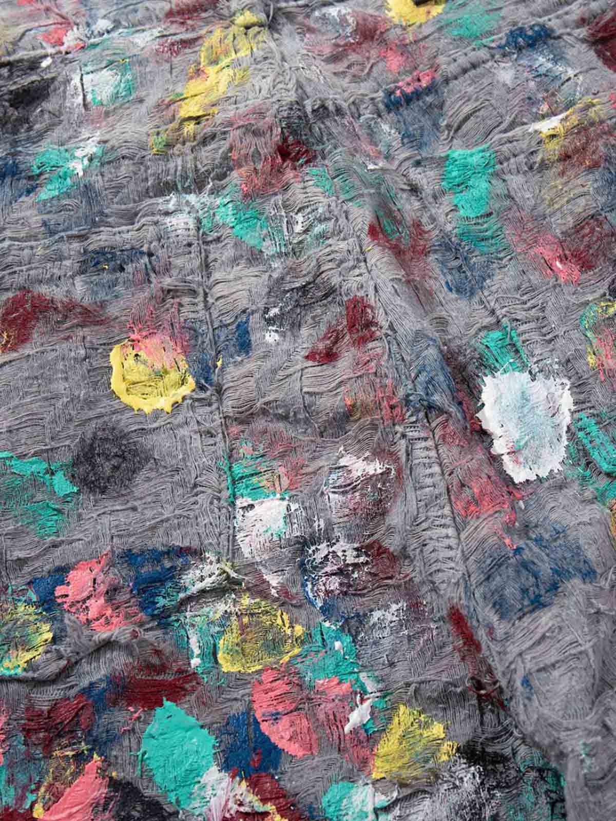 Hand-Painted Frayed Wide Leg Jeans - Image 9