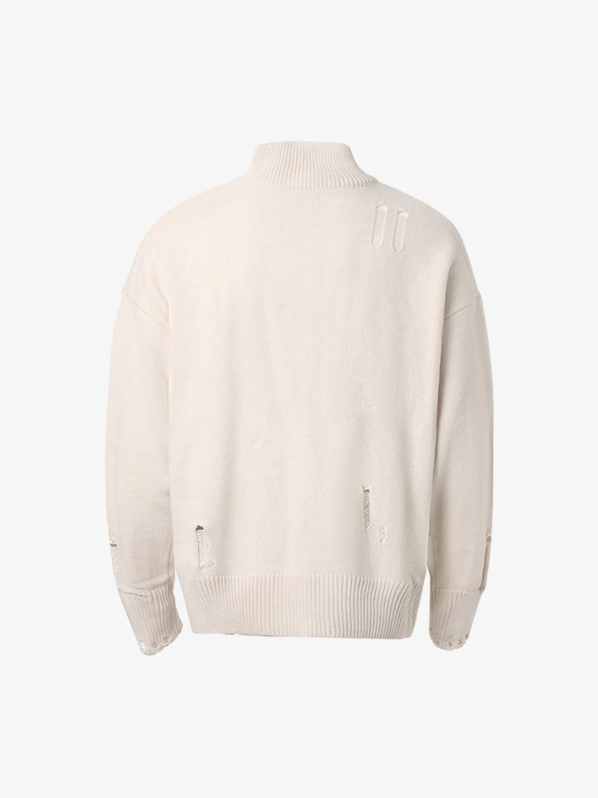 Heavy Cut Turtleneck Cardigan Zipper Sweater - Image 2