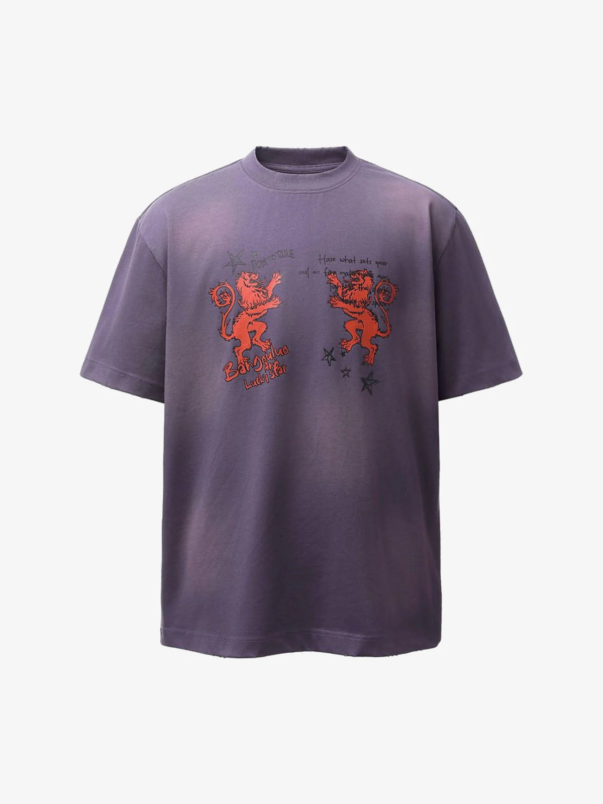 Heraldic Lion Acid-Wash Jersey T-Shirt - Image 2