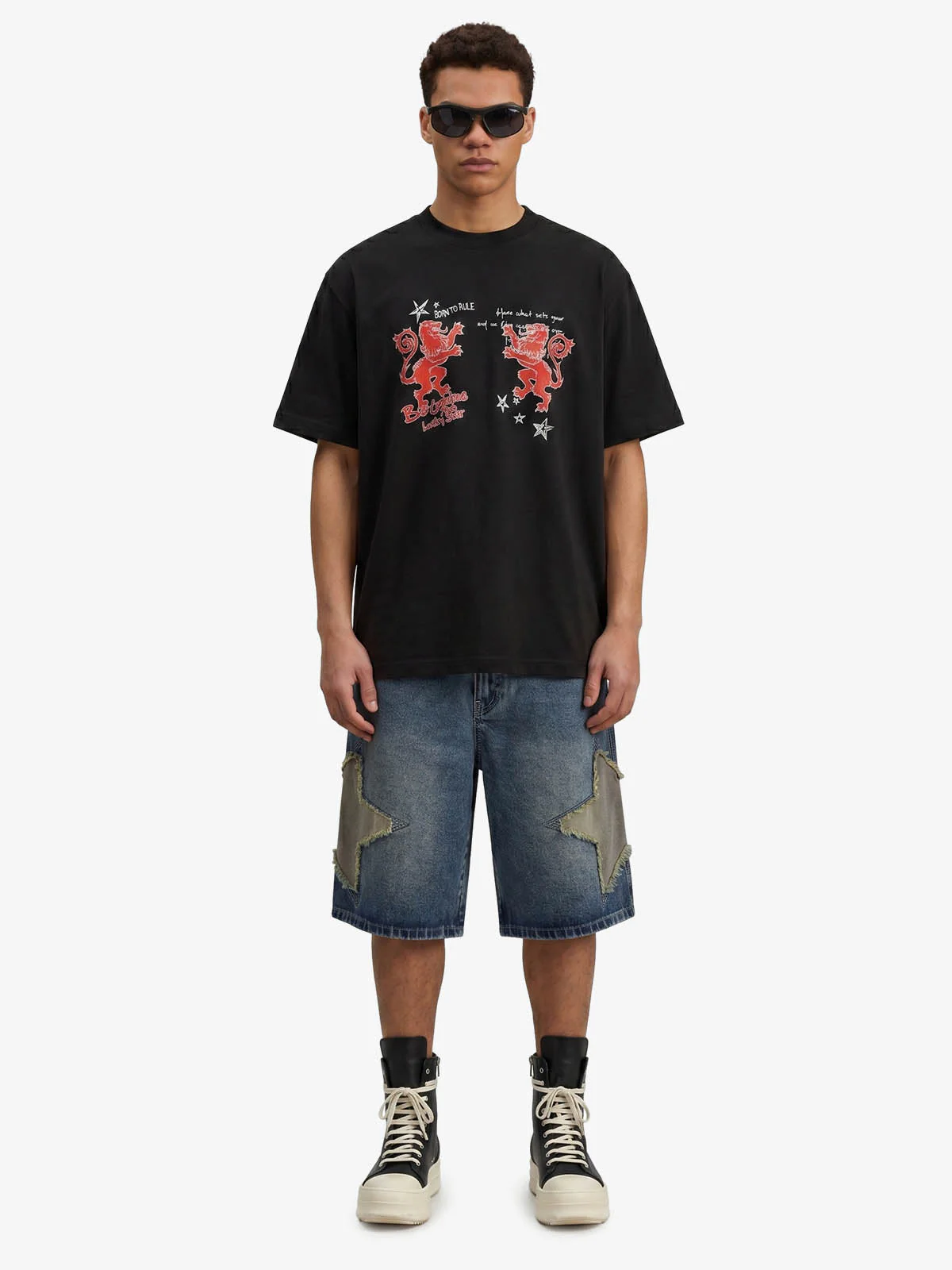 Heraldic Lion Acid-Wash Jersey T-Shirt - Image 4