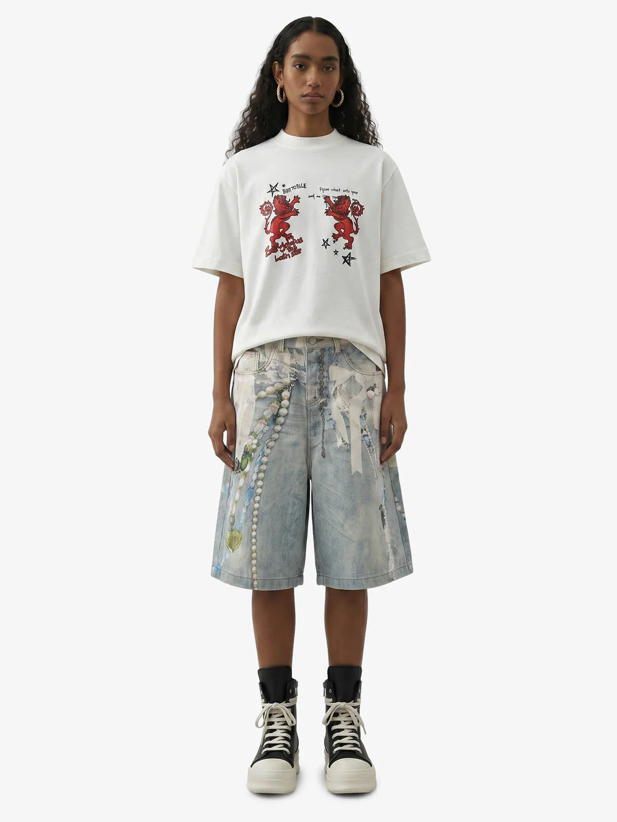 Heraldic Lion Acid-Wash Jersey T-Shirt - Image 6