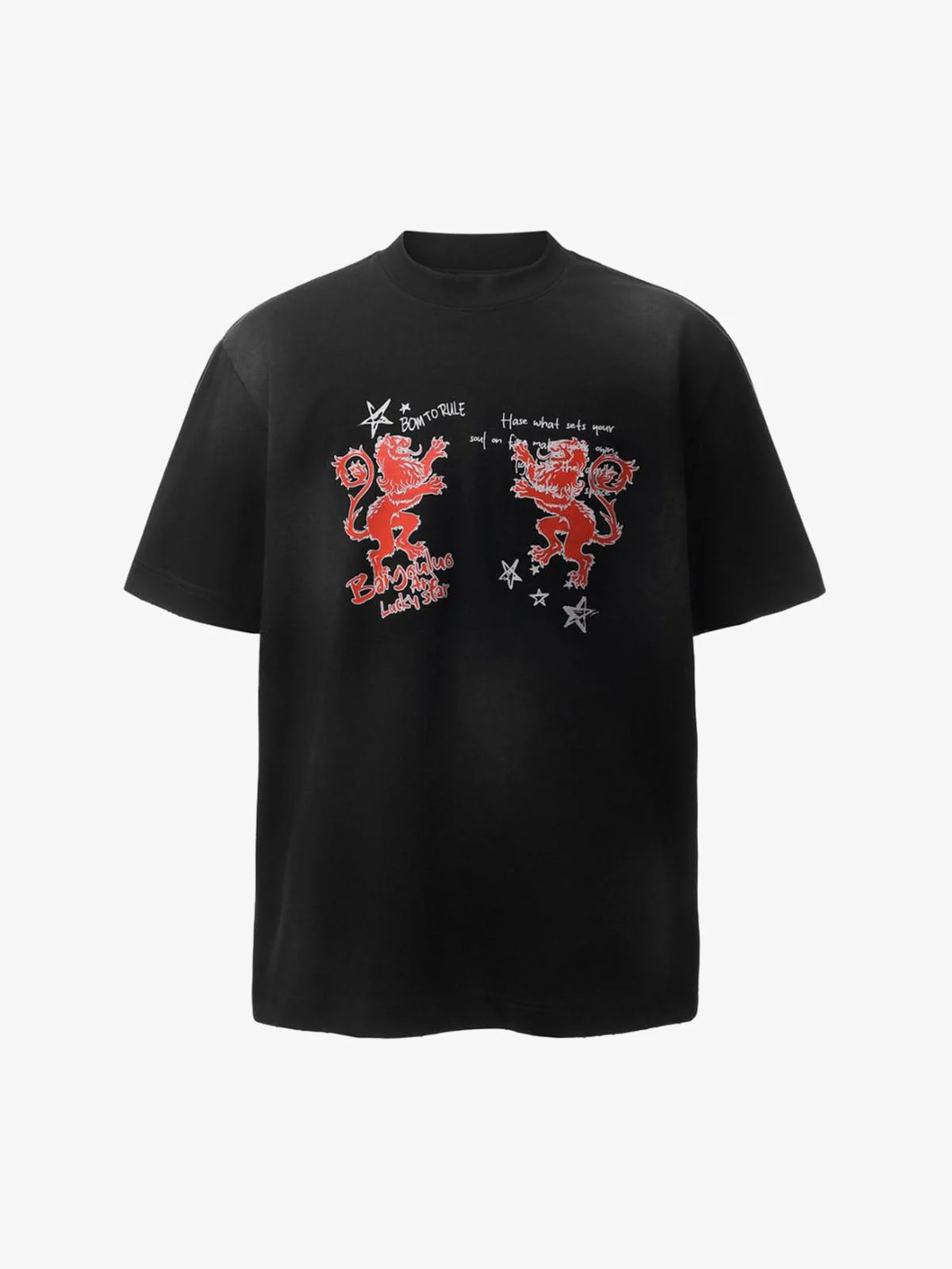 Heraldic Lion Acid-Wash Jersey T-Shirt - Image 7
