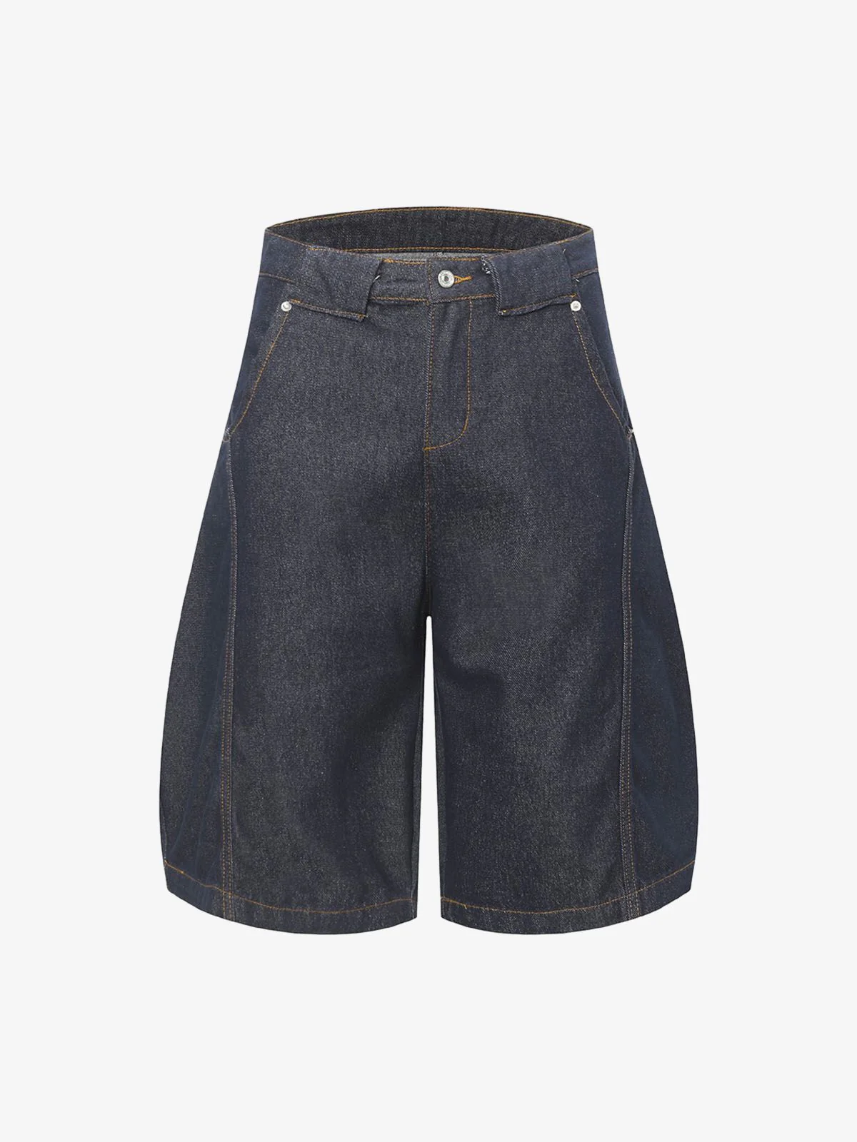Deconstructed Split Contrast Stitching Scimitar Jorts - Image 3
