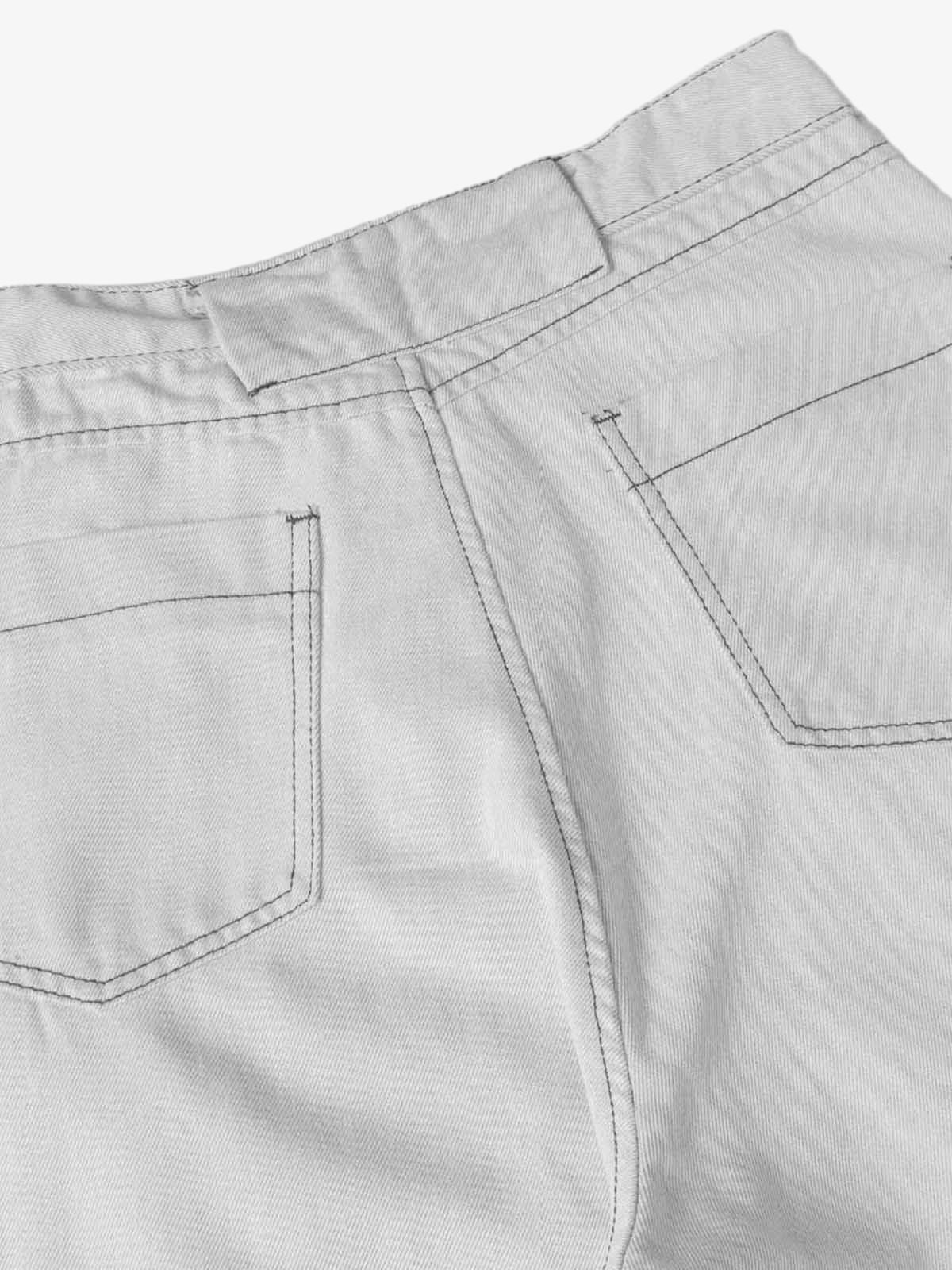 Deconstructed Split Contrast Stitching Scimitar Jorts - Image 9