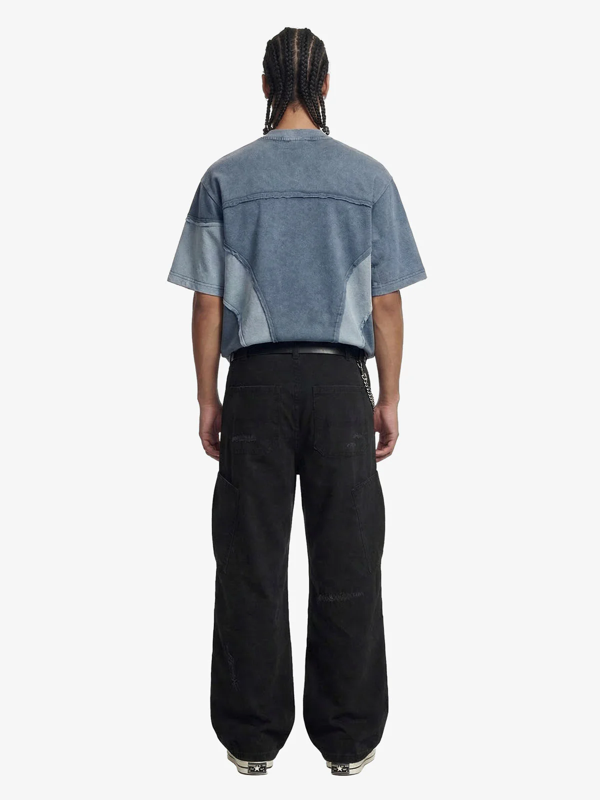 Cotton Hole Patch Pleated Multi-Pocket Cargo Casual Pants - Image 5