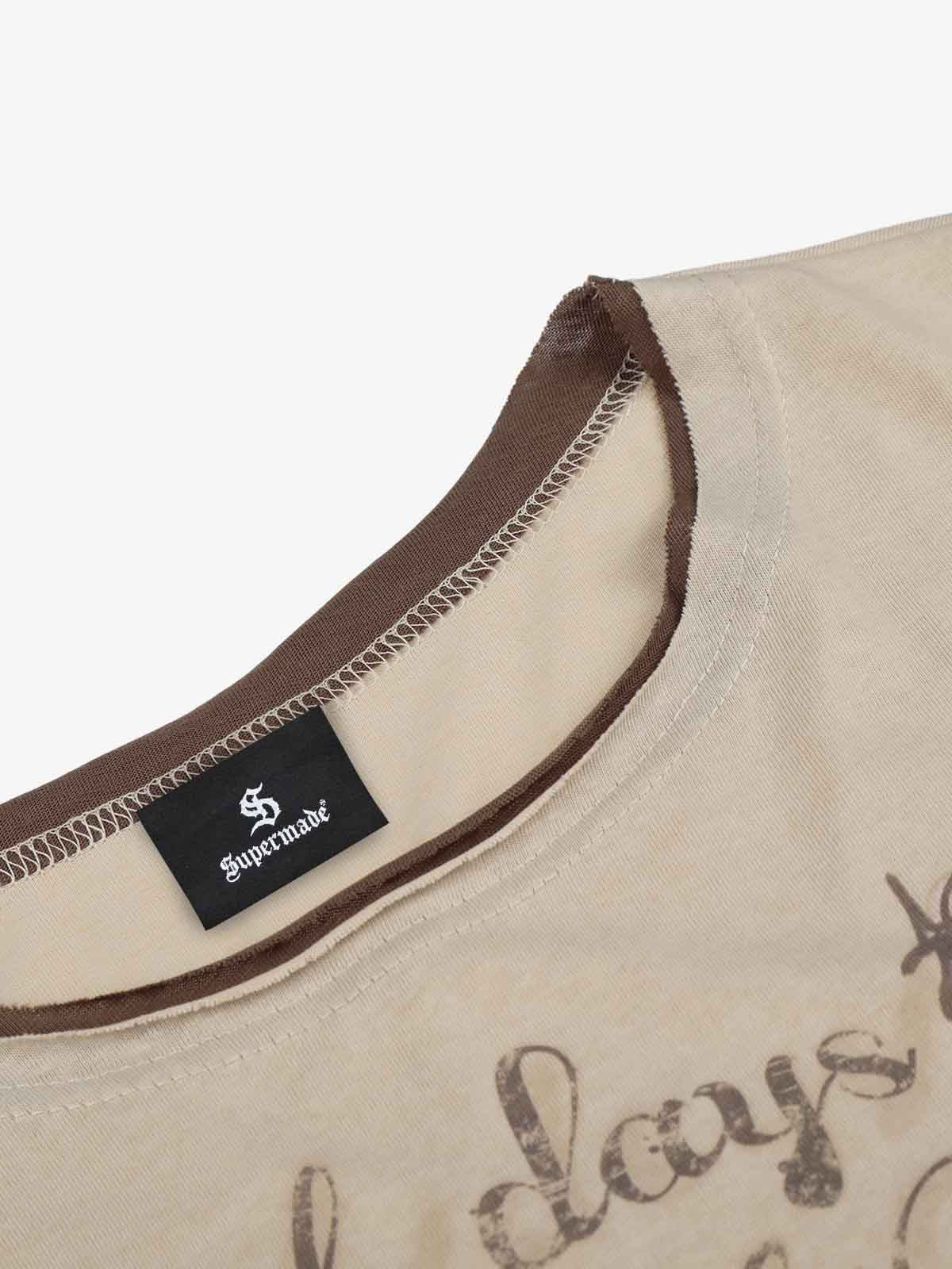Horse Star Graphic Contrast Edge Layering T-Shirt - Image 10