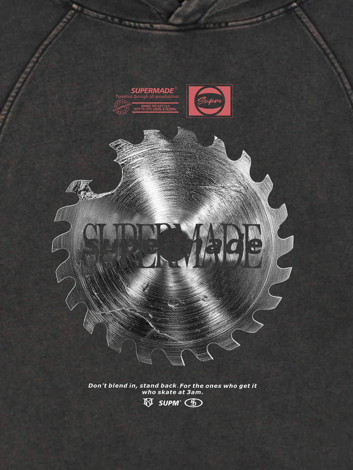 Industrial Saw Blade Graphic Cropped Hoodie - Image 10
