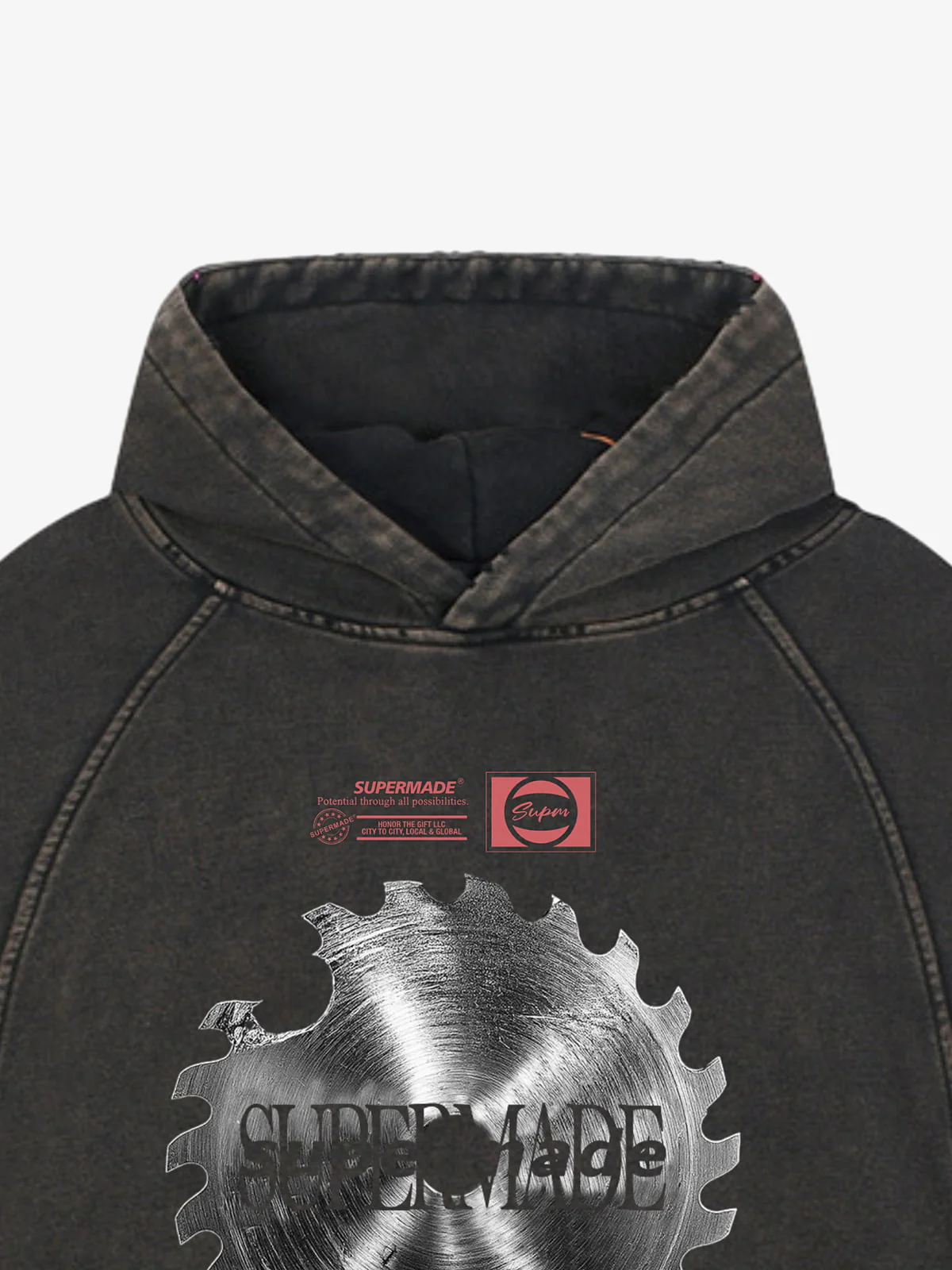 Industrial Saw Blade Graphic Cropped Hoodie - Image 9