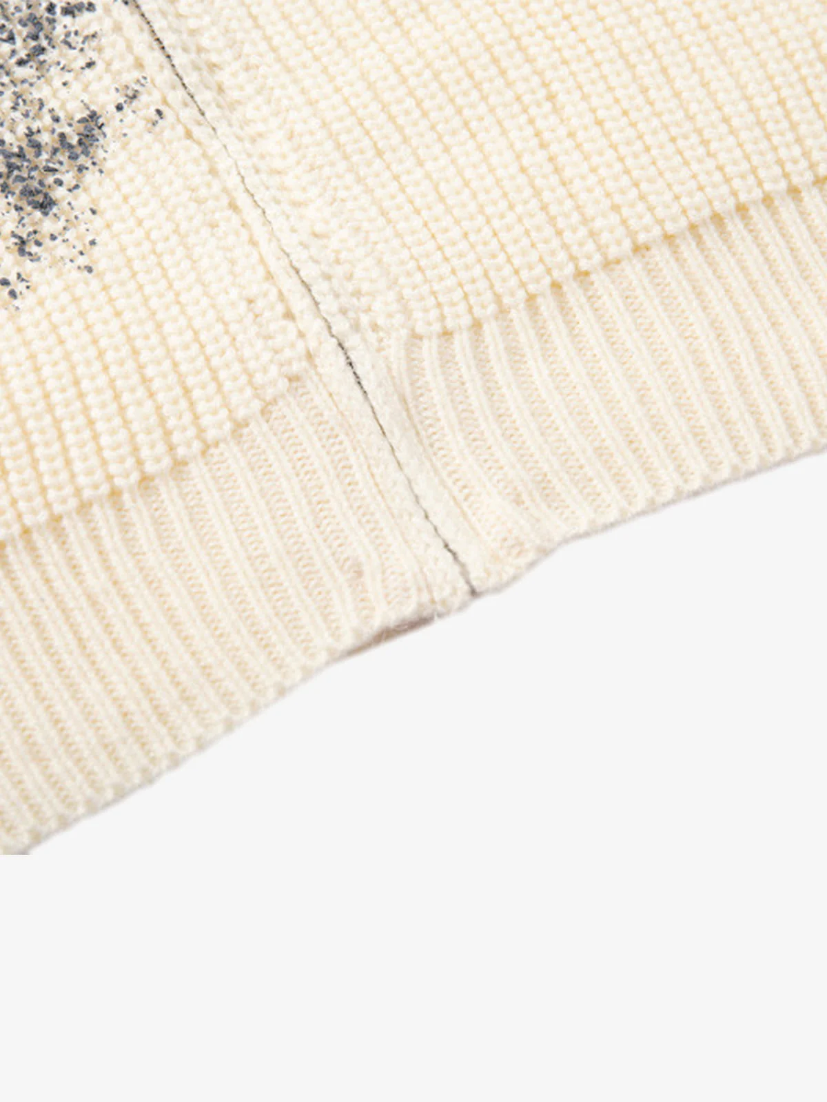 Ink-Splashed Butterfly Jacquard Zip Knit Sweater - Image 11