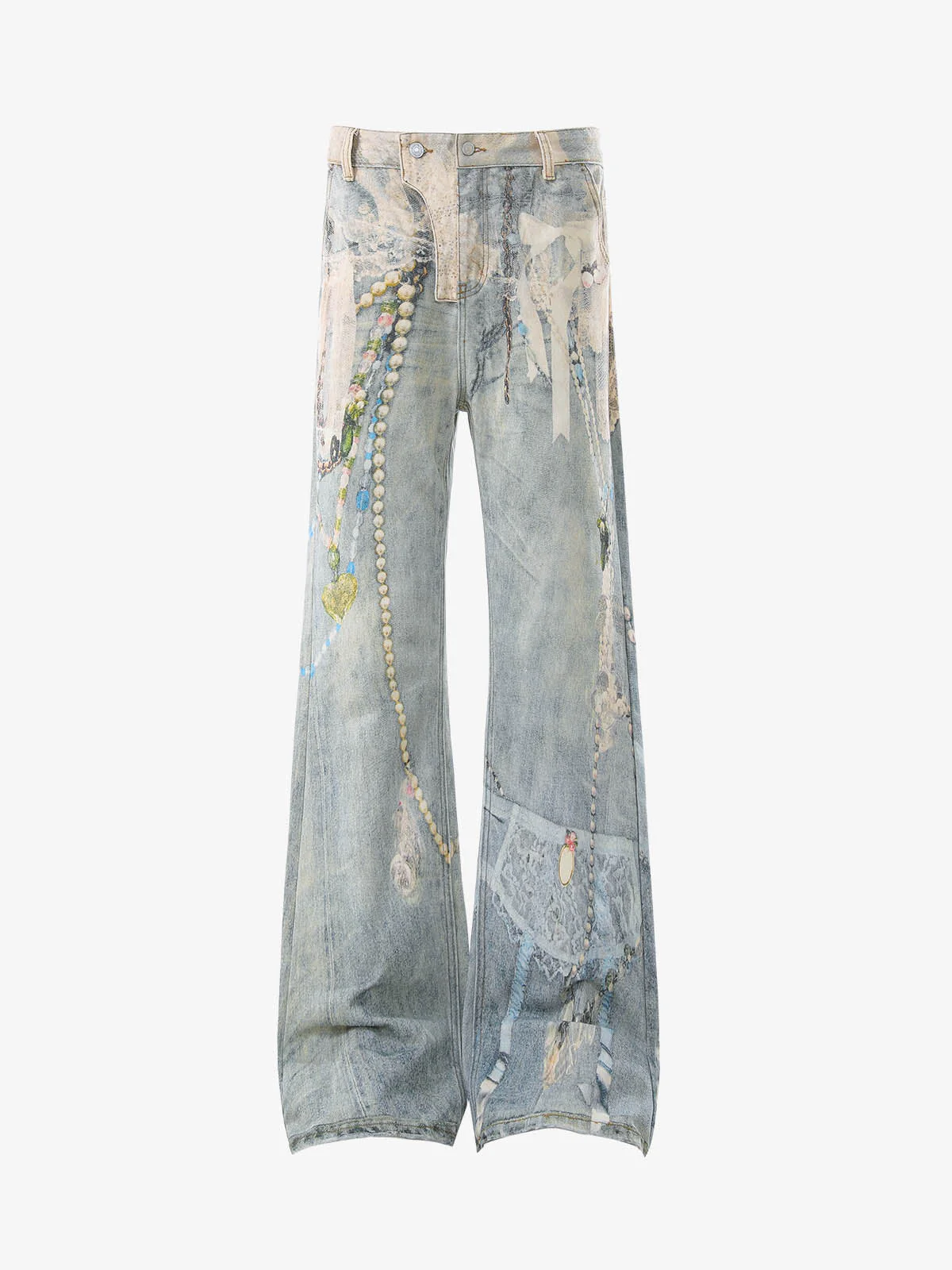 Jewelry Graphic Flared Pants