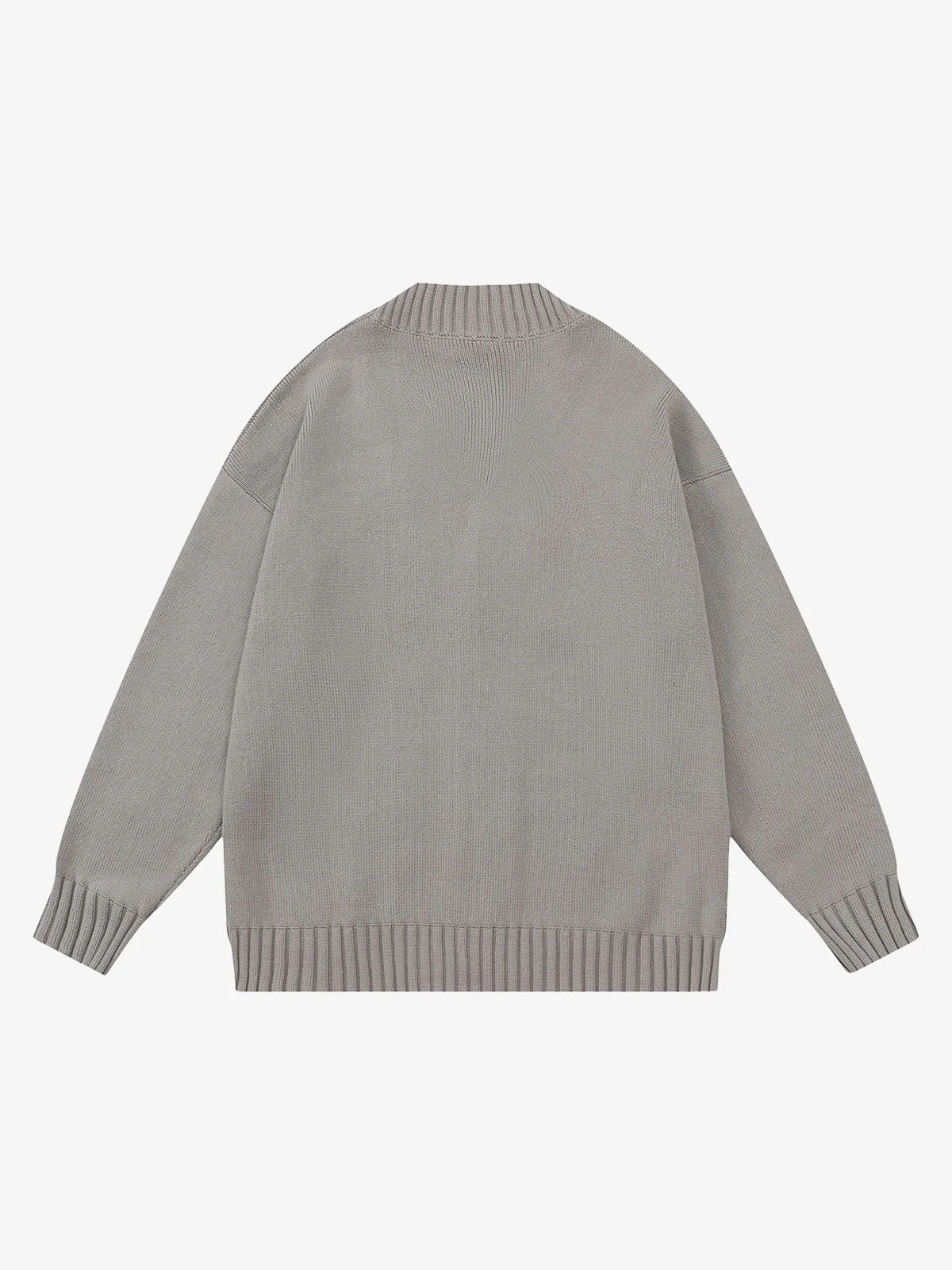Layered Double V-Neck Ribbed Knit Cardigan - Image 3