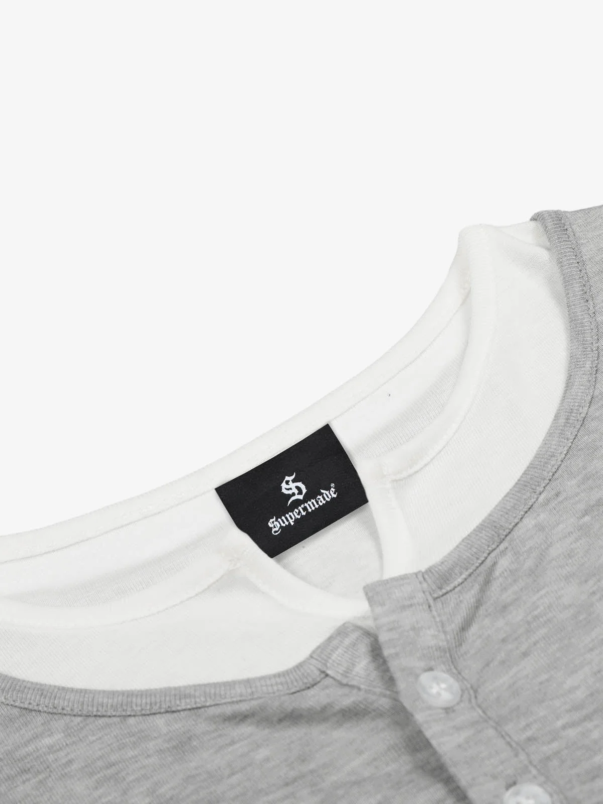 Layered Look Henley Slim Fit Short Sleeve T-Shirt - Image 10