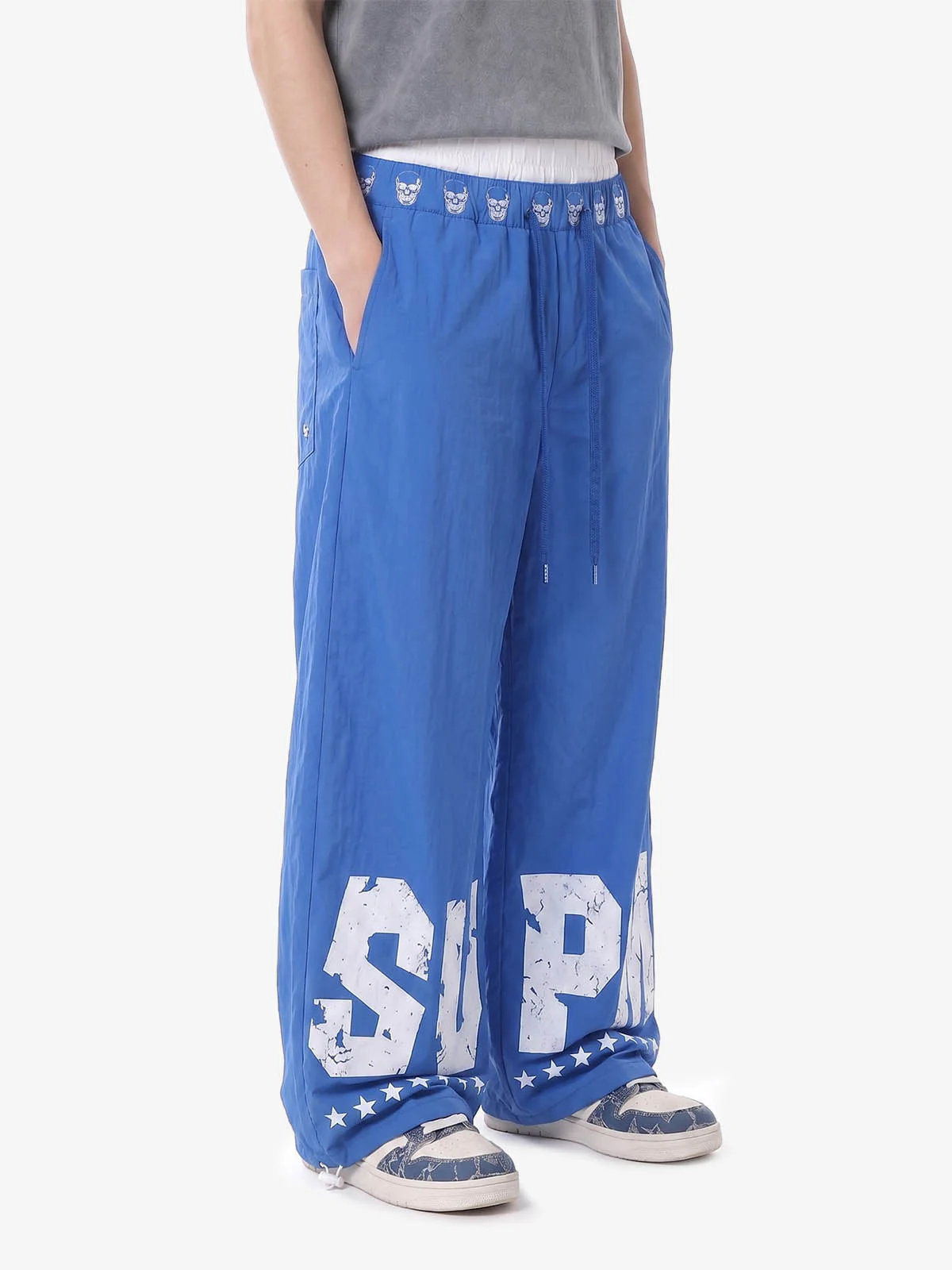 Layered Skull-Graphic Track Pants - Image 4