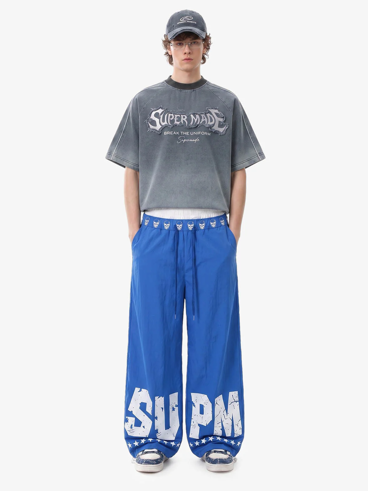 Layered Skull-Graphic Track Pants - Image 5