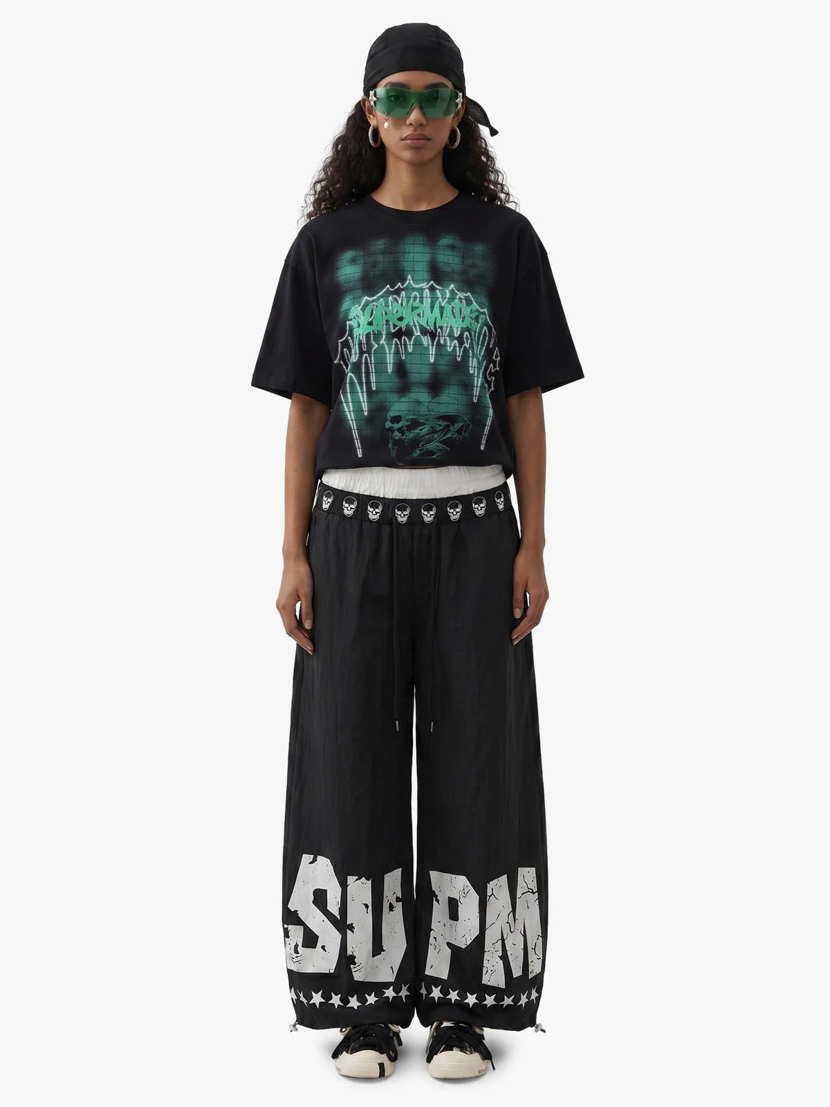 Layered Skull-Graphic Track Pants - Image 7