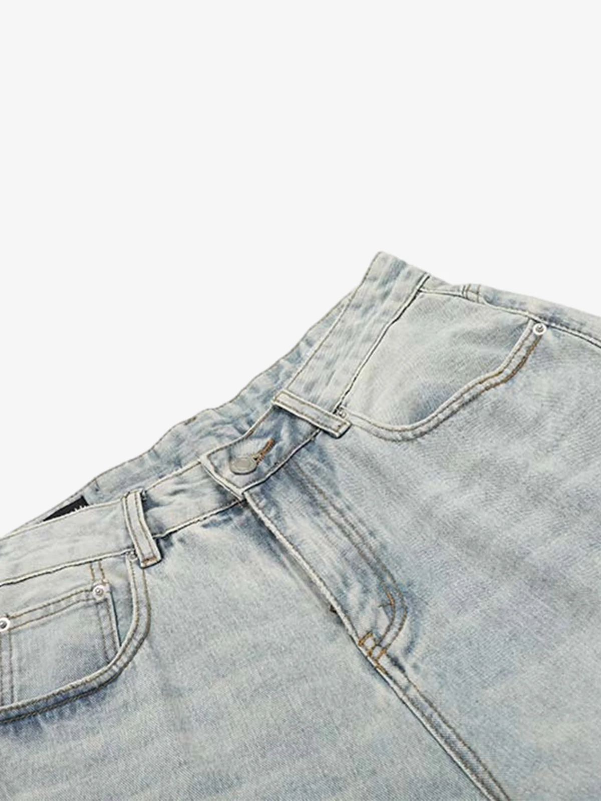 Light Wash Loose Fit Denim Jorts - Image 4