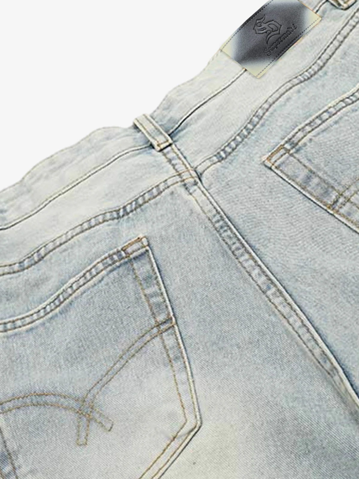 Light Wash Loose Fit Denim Jorts - Image 5