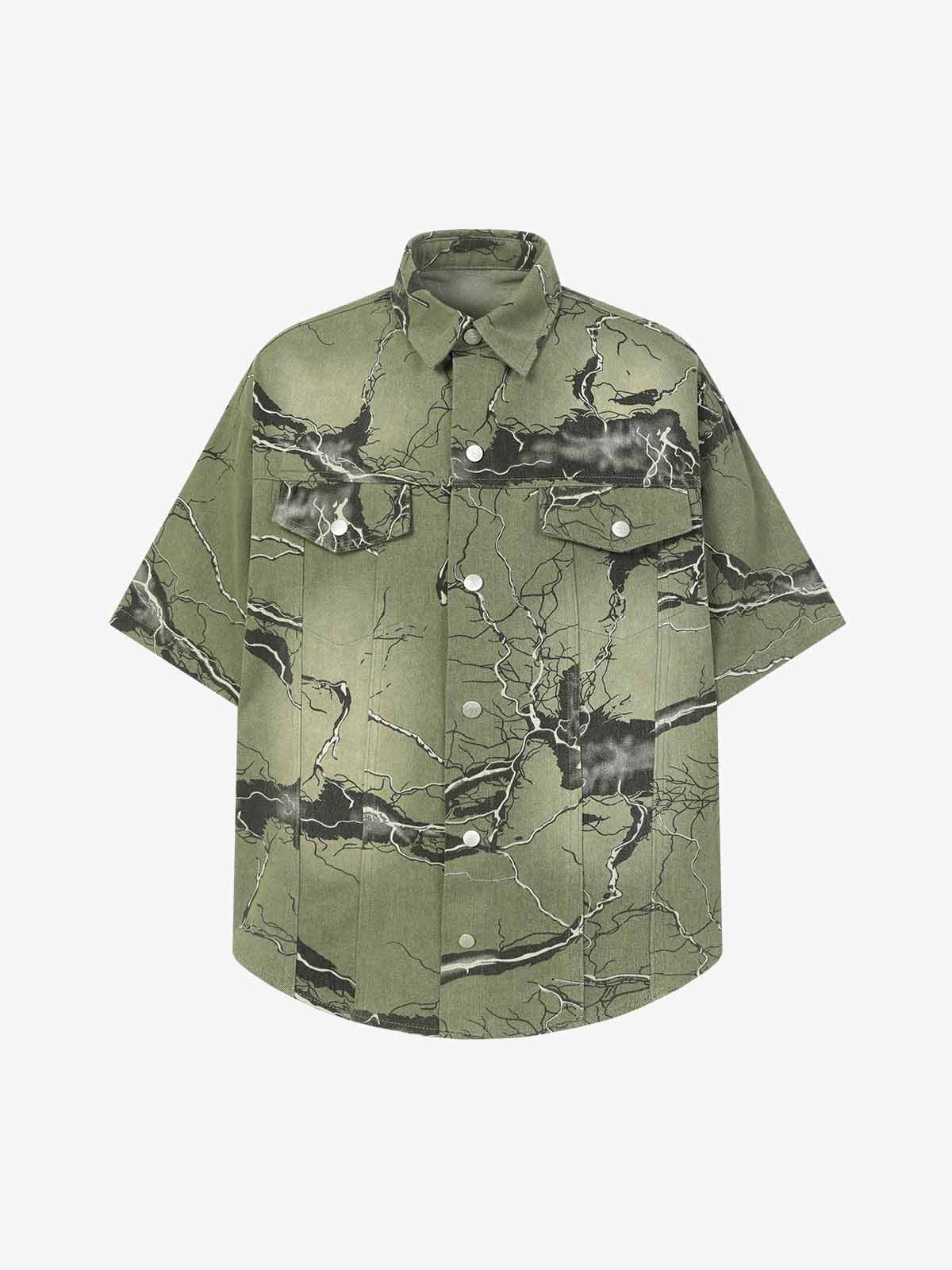 Lightning Storm Print Short Sleeve Shirt - Image 2