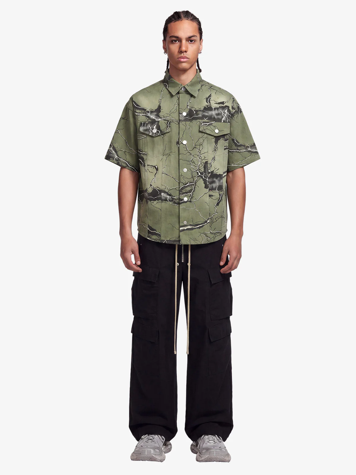 Lightning Storm Print Short Sleeve Shirt - Image 3