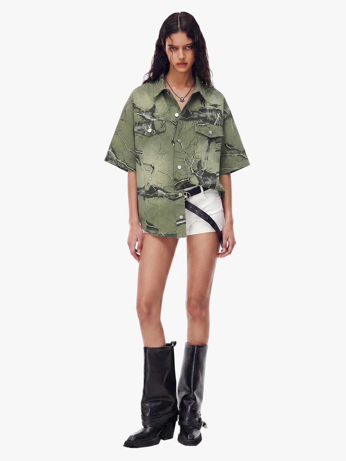 Lightning Storm Print Short Sleeve Shirt - Image 4