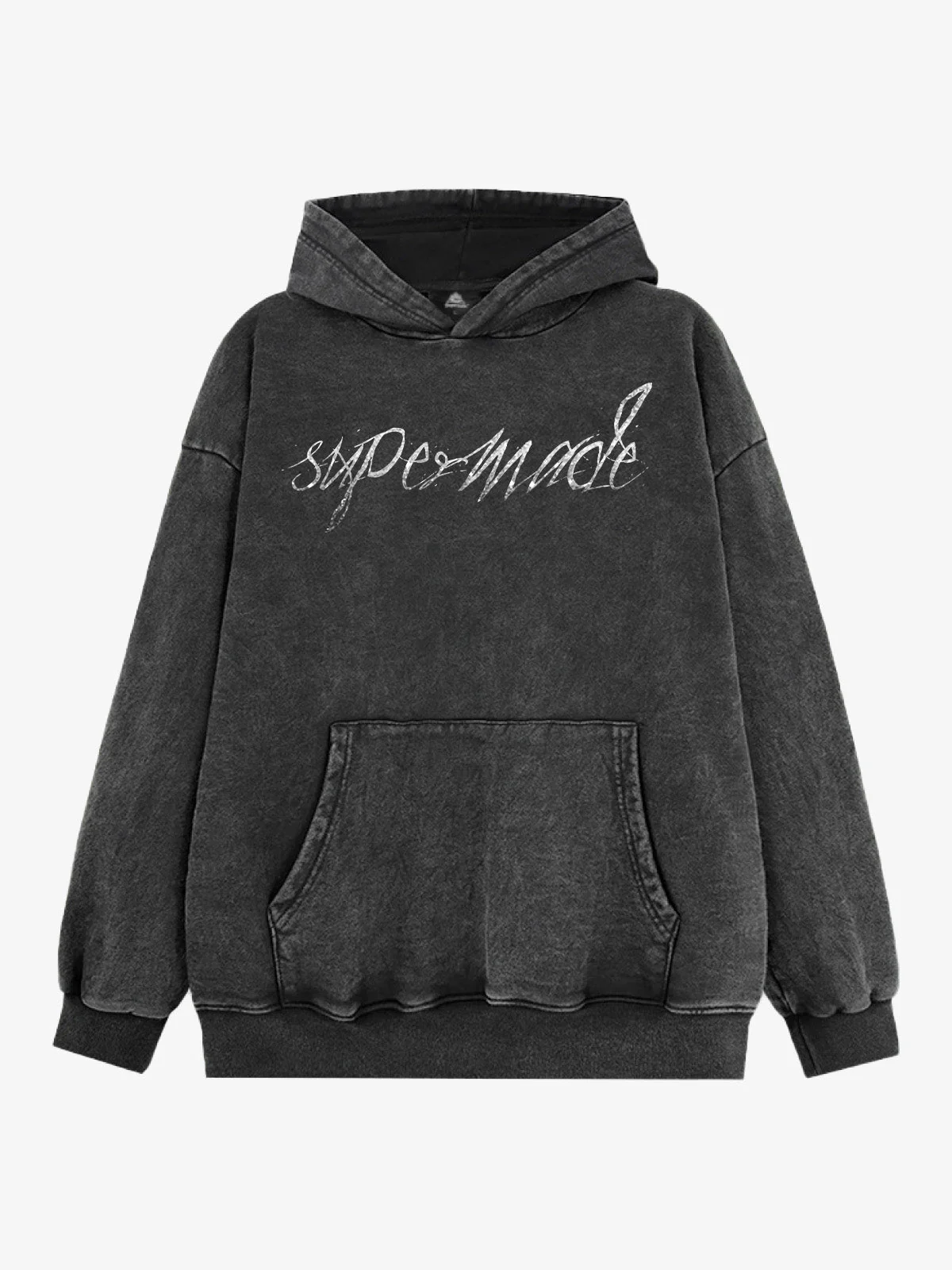 Metallic Script Letter Cross Graphic Hoodie - Image 2