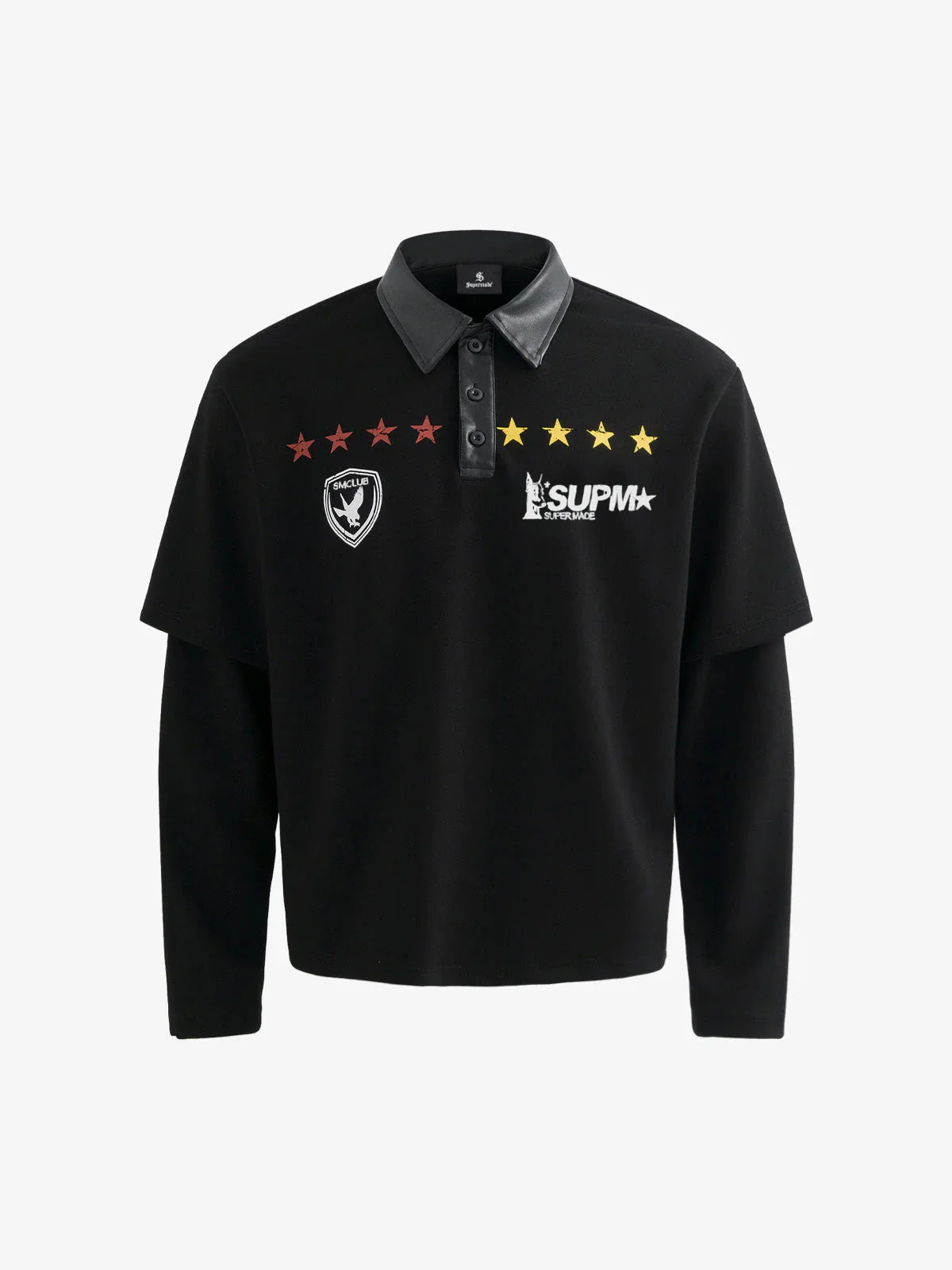 Motorcycle Style Lapel Polo Long Sleeve T-Shirt