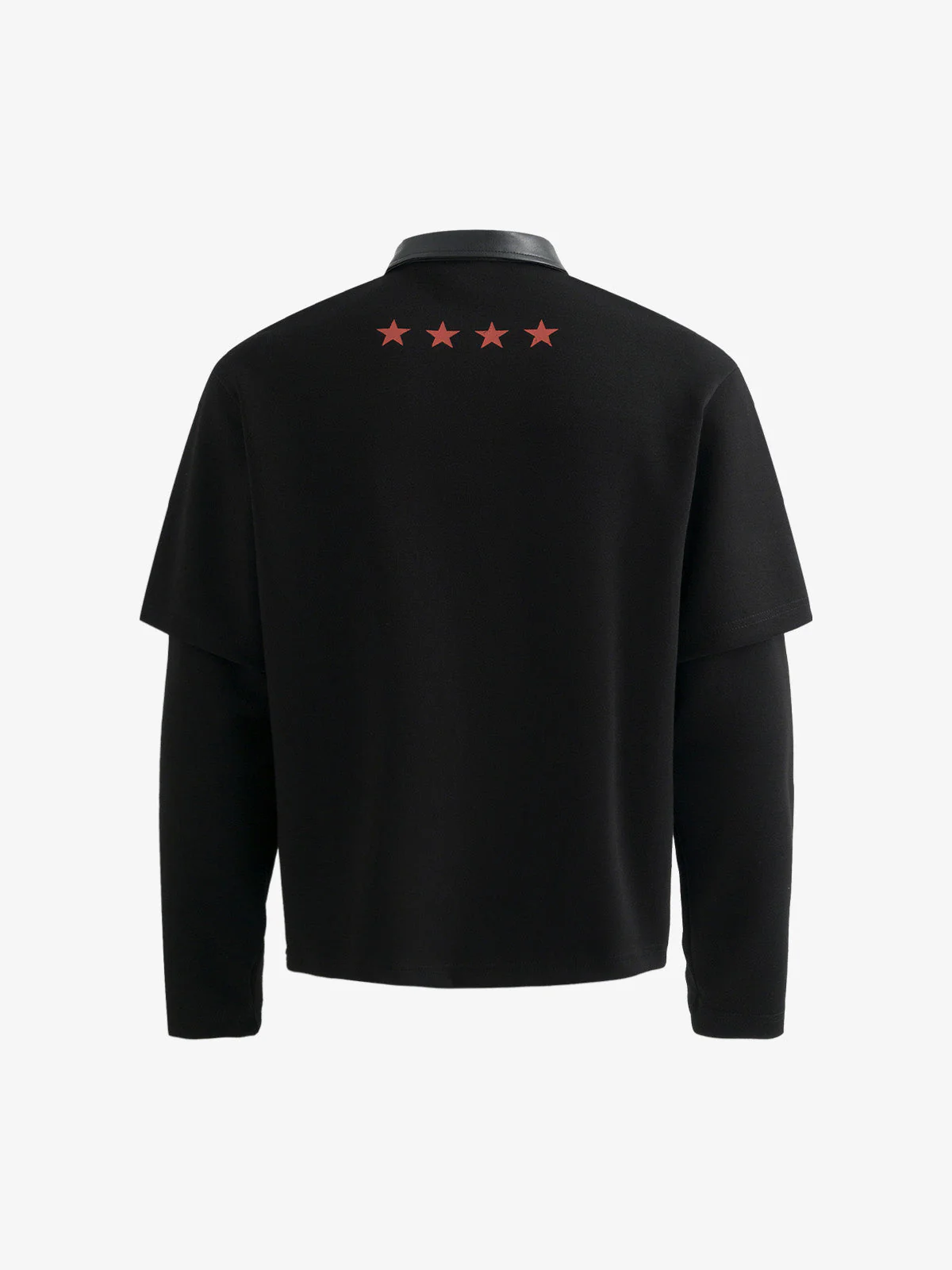 Motorcycle Style Lapel Polo Long Sleeve T-Shirt - Image 2