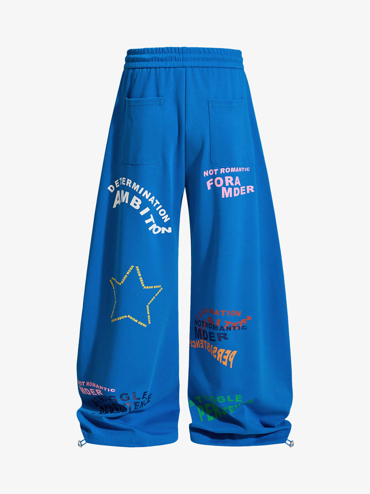 Multi-Color Typography Wide Leg Sweatpants - Image 3