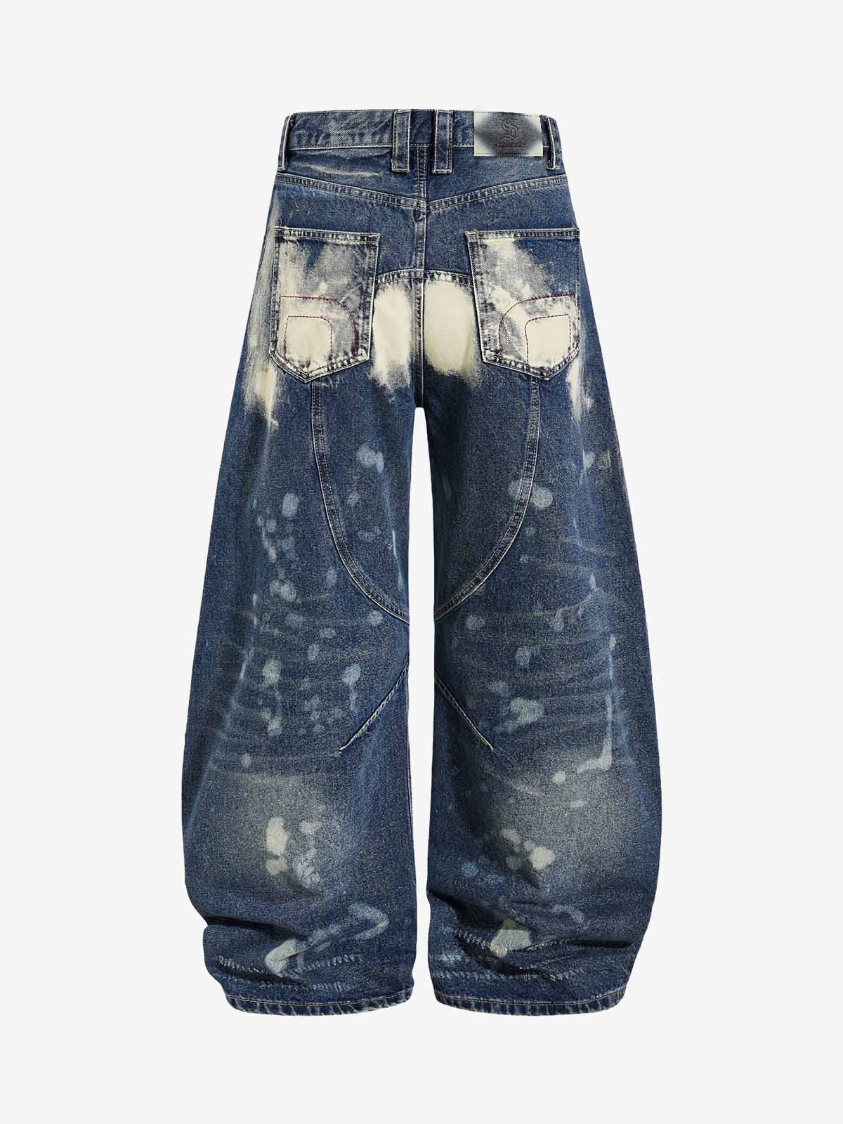 Multi-Eyelet Distressed Gradient Baggy Jeans - Image 6