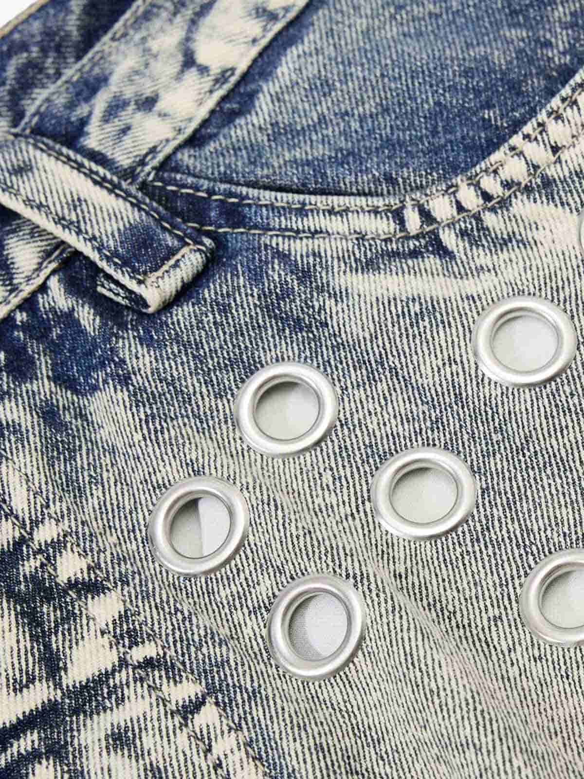 Multi-Eyelet Distressed Gradient Baggy Jeans - Image 8