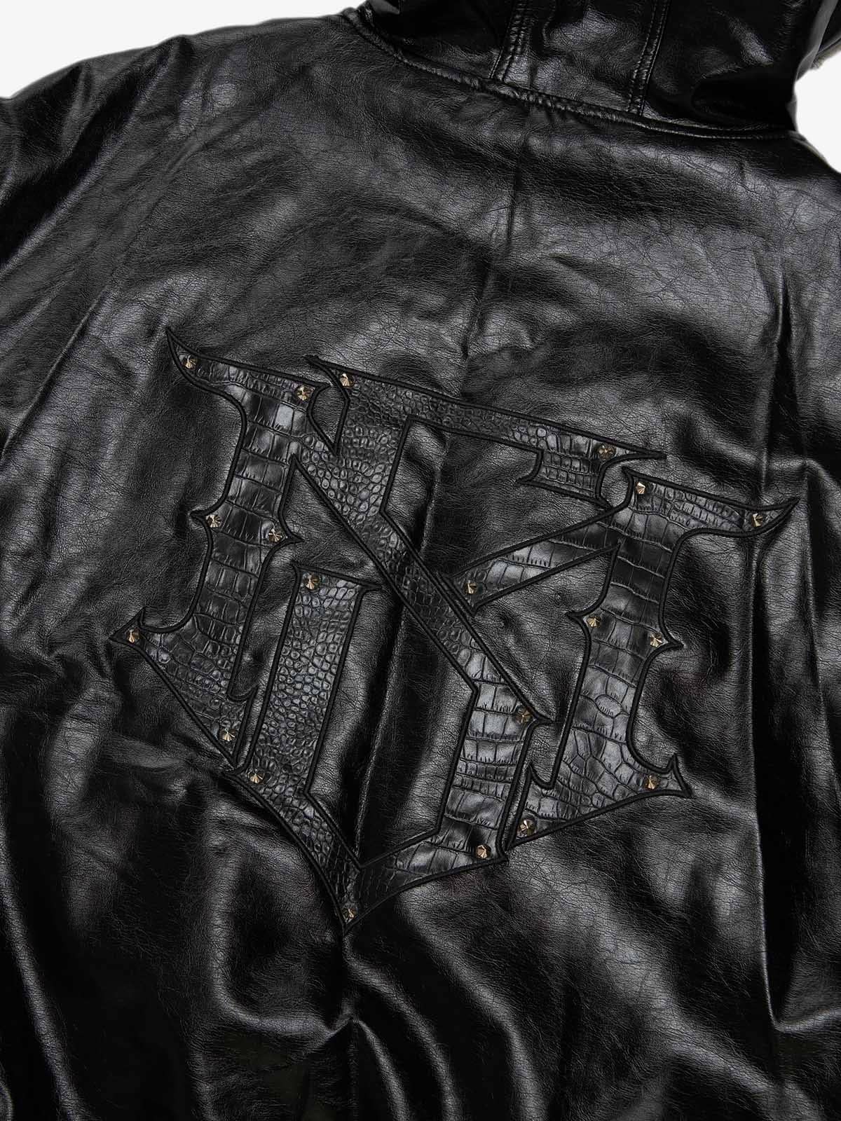 Multi-Zip Fur Hooded Leather Jacket - Image 15