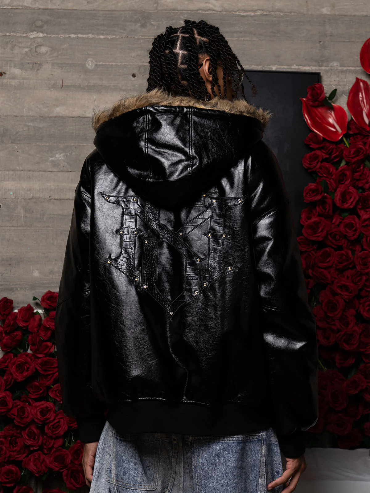 Multi-Zip Fur Hooded Leather Jacket - Image 3
