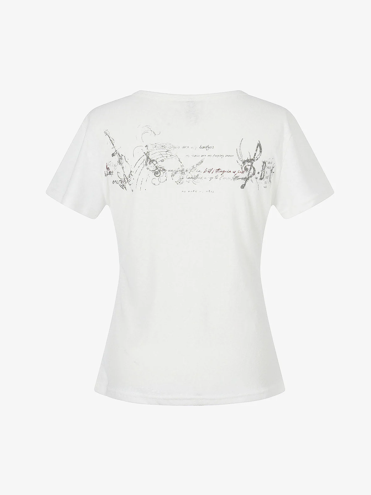 Music Note Graphic Slim Fit Short Sleeve T-Shirt - Image 5