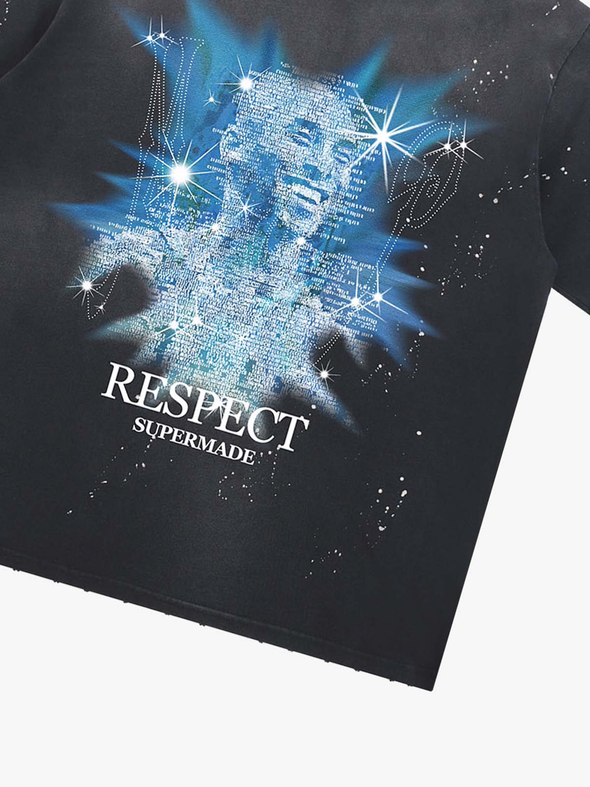 Nostalgic Starlight Basketball Legend Graphic Ink Splatter T-Shirt - Image 8