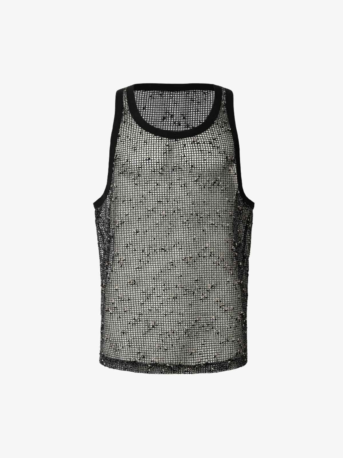 Open-Knit Mesh Layering Tank - Image 2