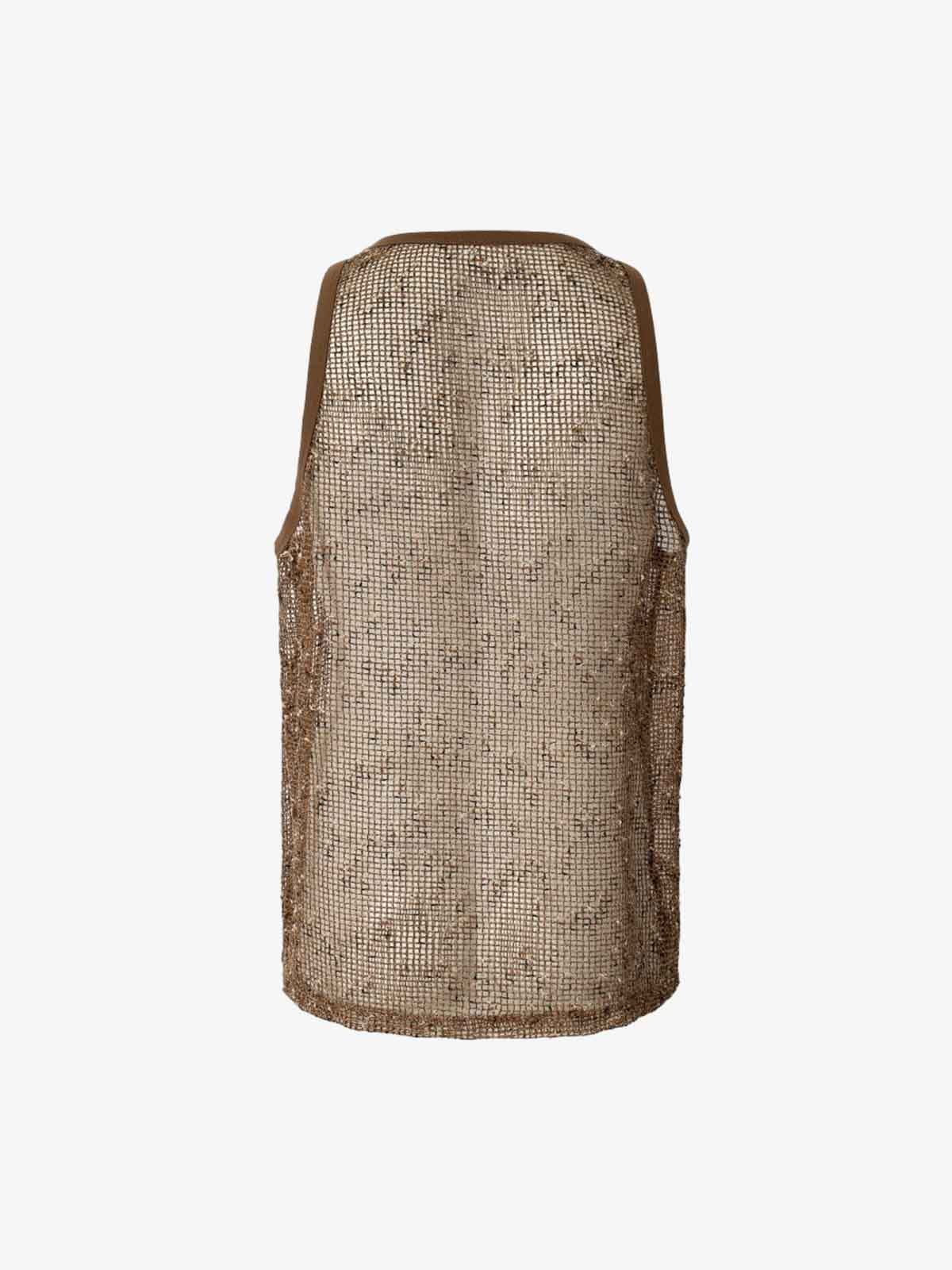 Open-Knit Mesh Layering Tank - Image 6