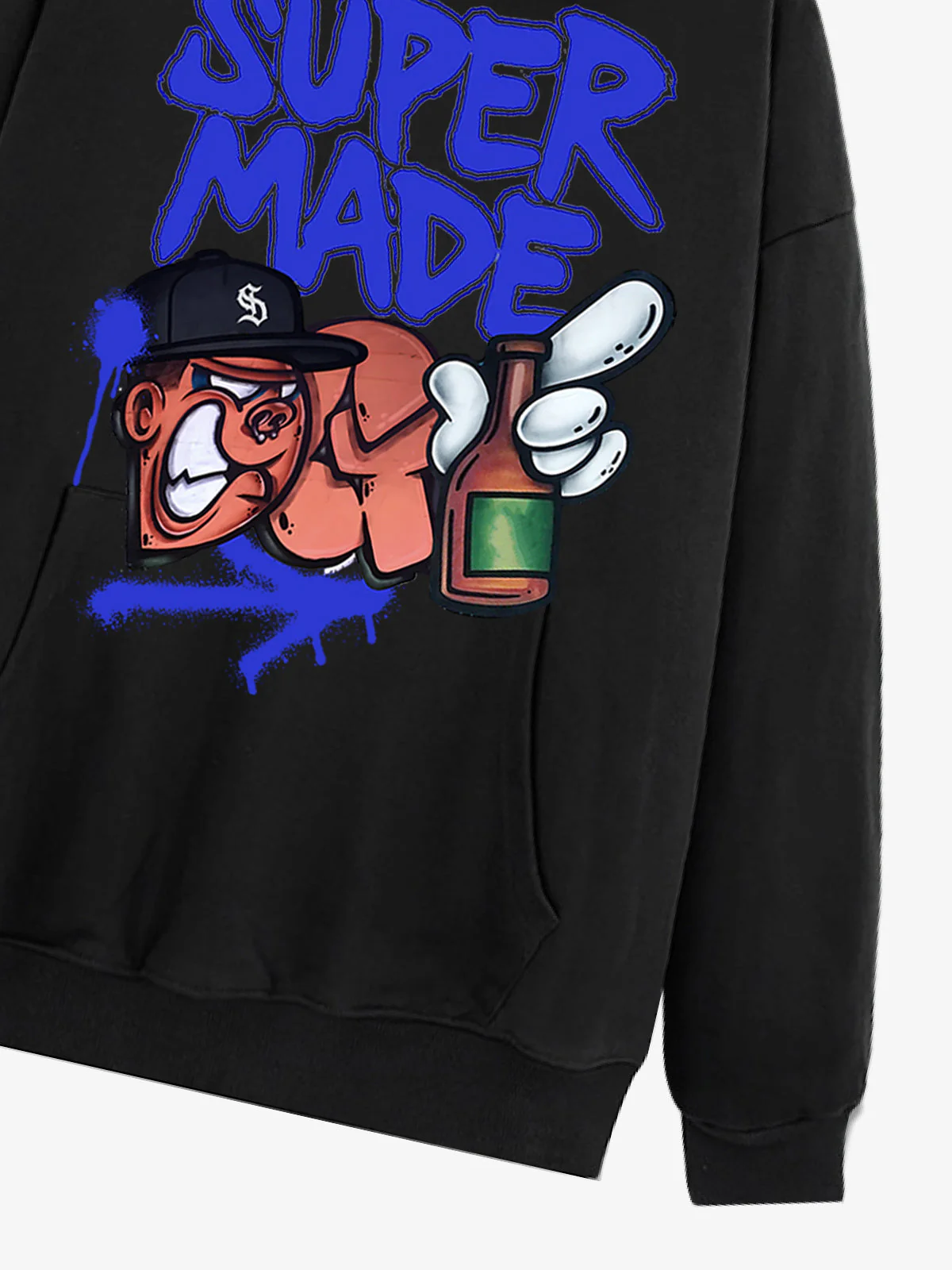 Original Contrast Color Letter Graphic Hoodie - Image 10