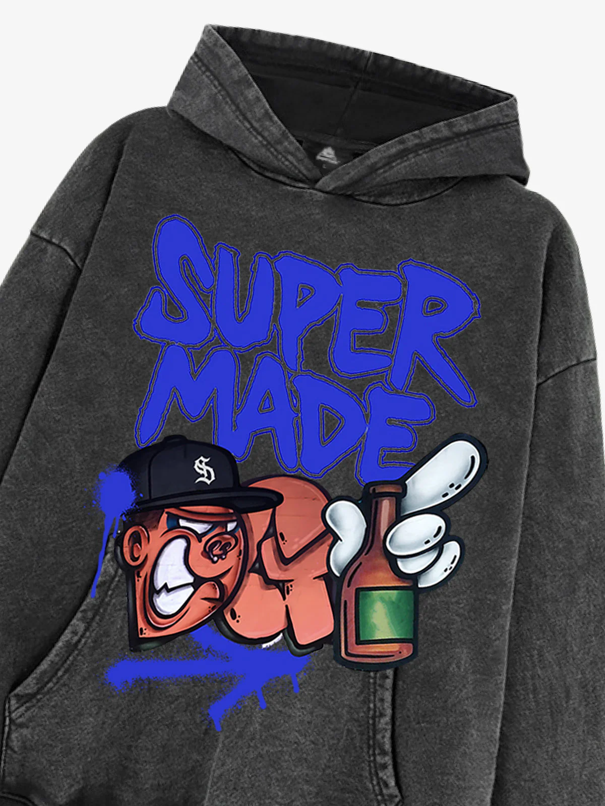 Original Contrast Color Letter Graphic Hoodie - Image 13