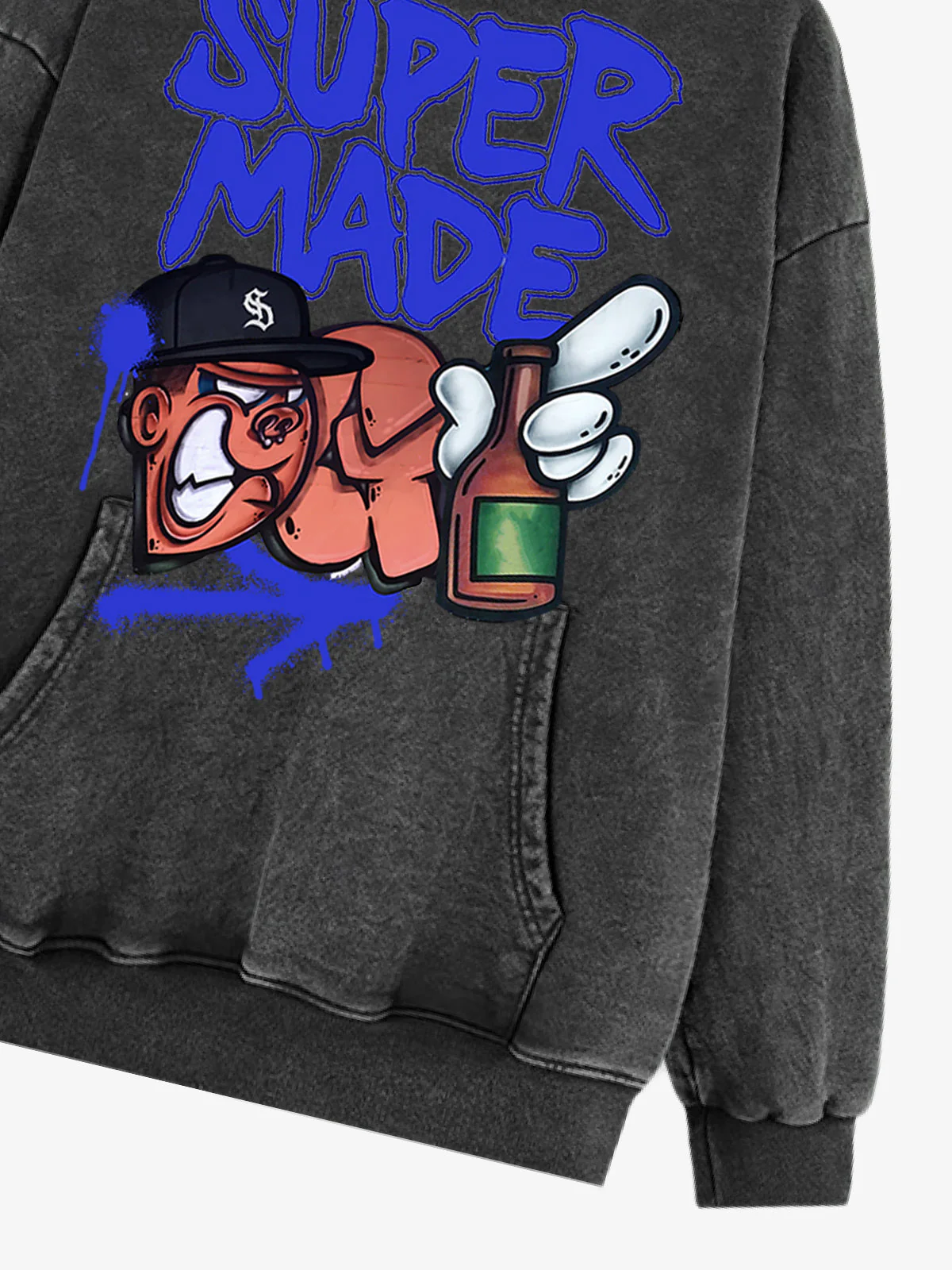 Original Contrast Color Letter Graphic Hoodie - Image 15