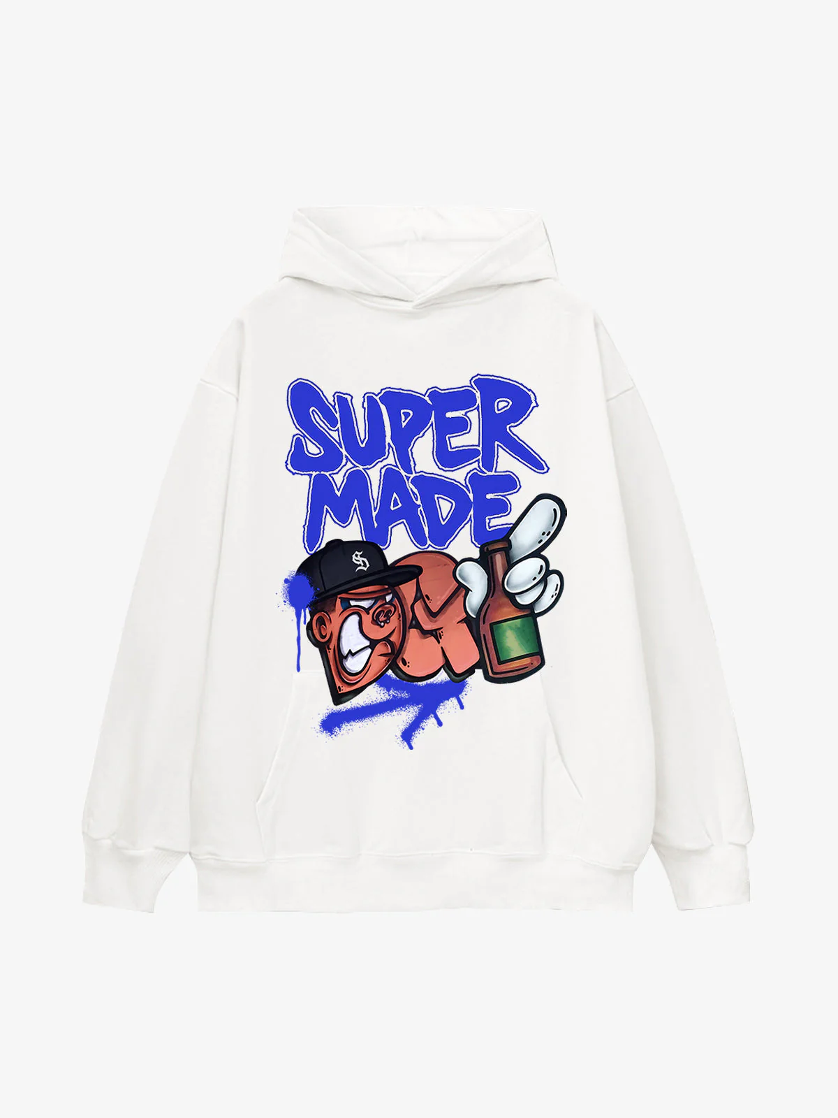Original Contrast Color Letter Graphic Hoodie - Image 2