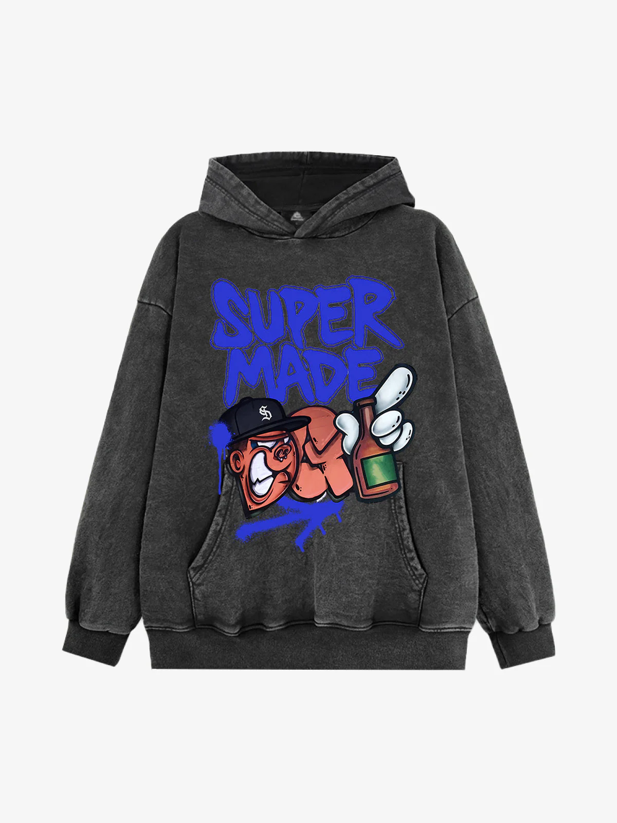 Original Contrast Color Letter Graphic Hoodie - Image 3
