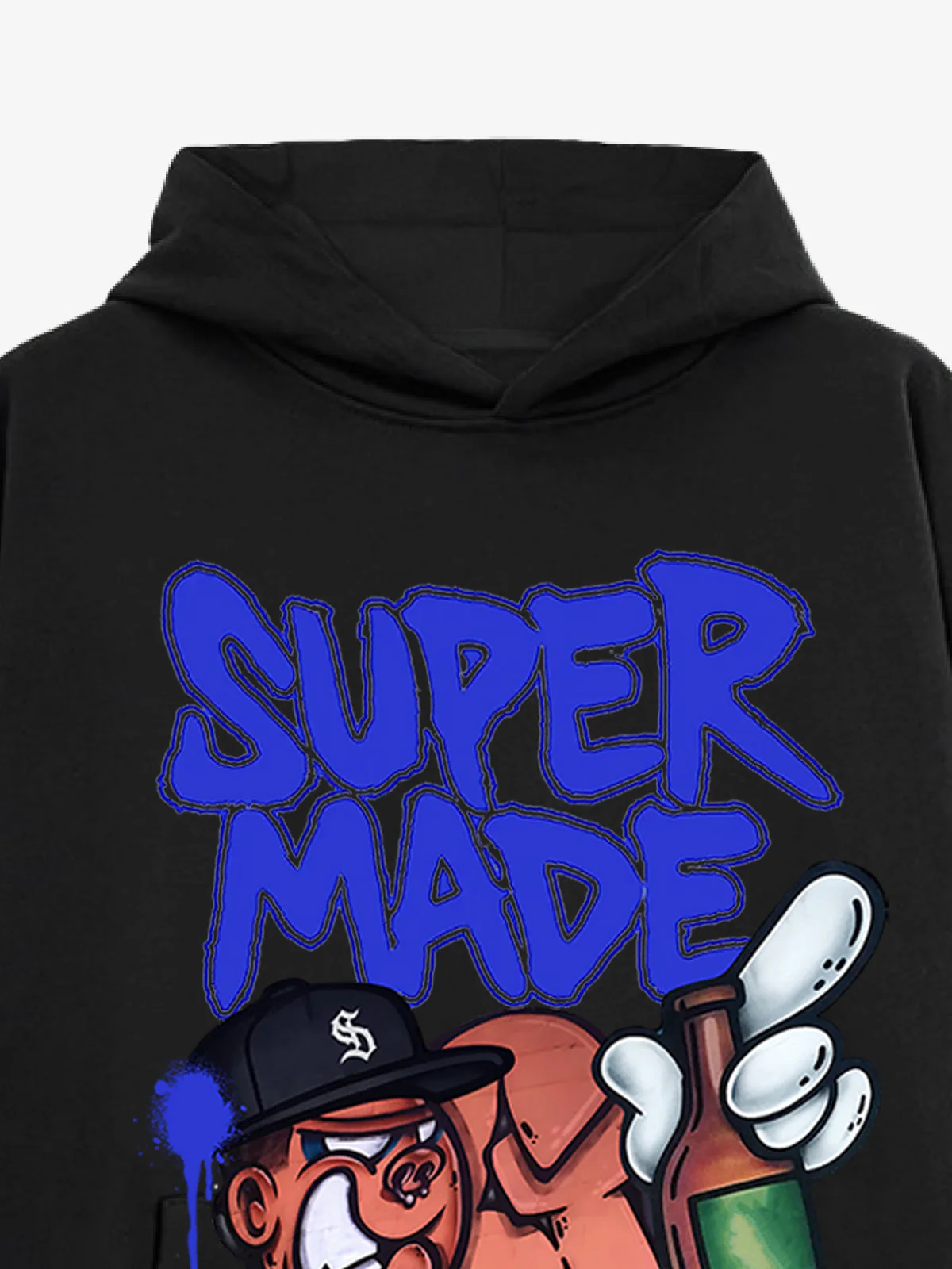 Original Contrast Color Letter Graphic Hoodie - Image 4