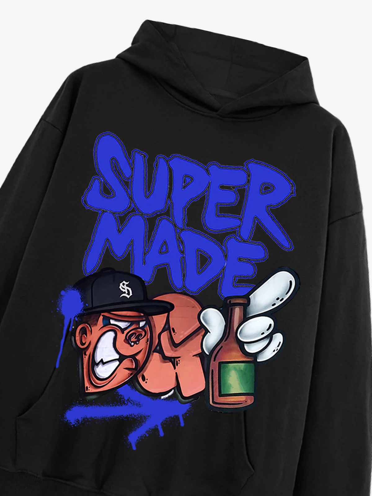Original Contrast Color Letter Graphic Hoodie - Image 6