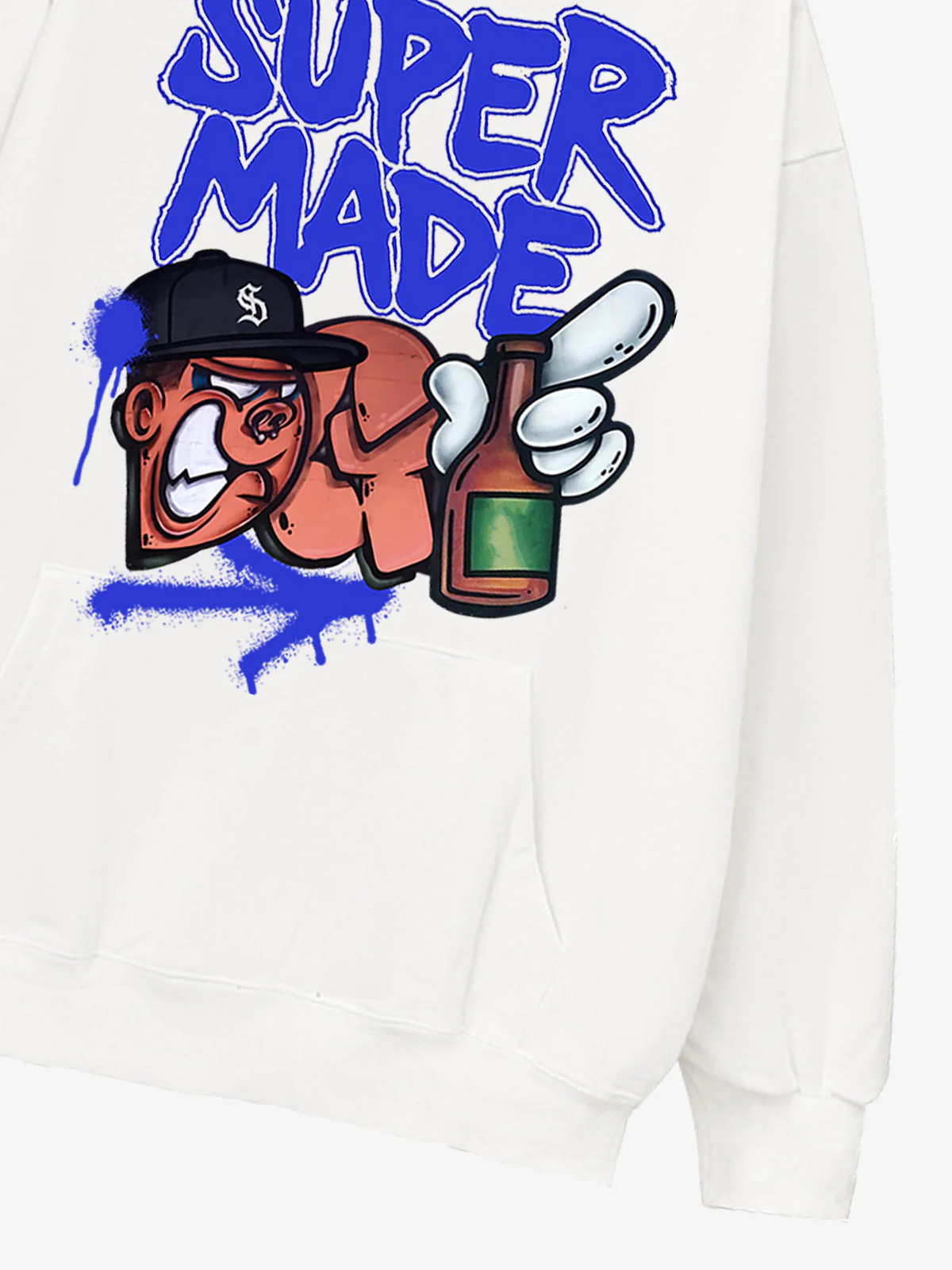 Original Contrast Color Letter Graphic Hoodie - Image 8