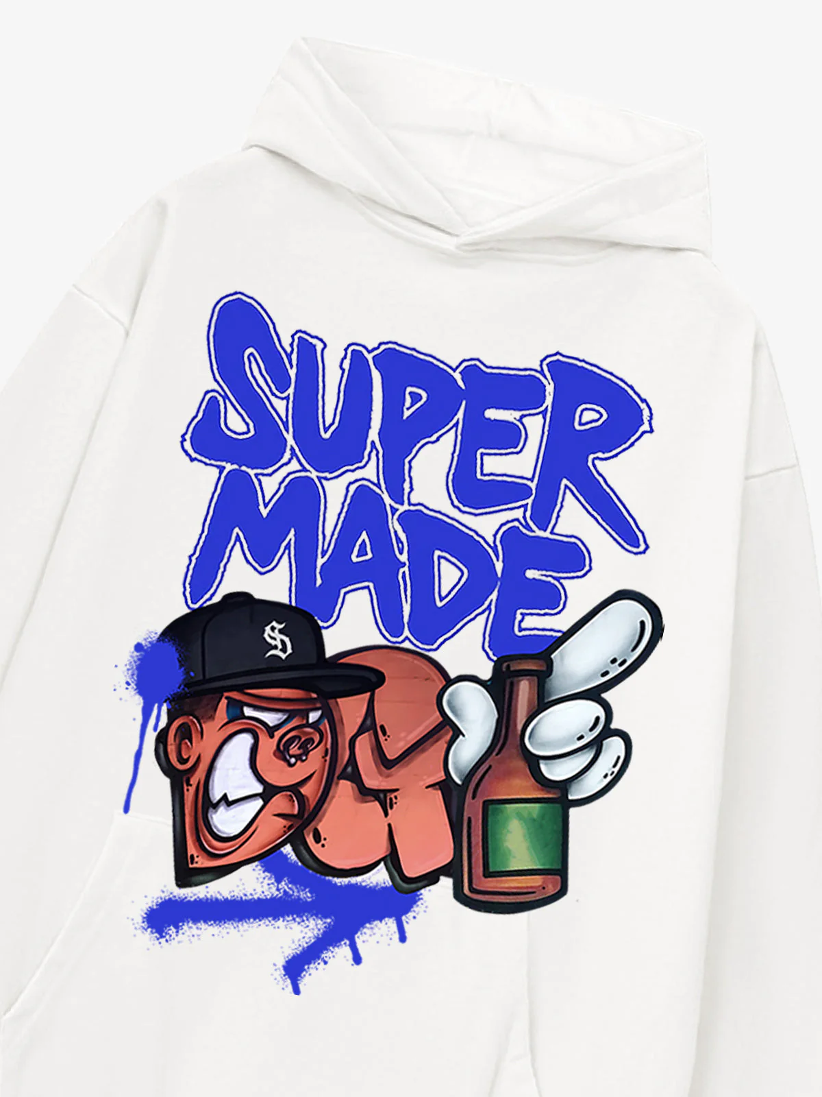 Original Contrast Color Letter Graphic Hoodie - Image 9