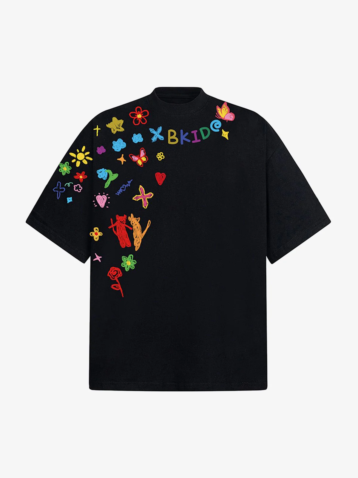 Retro Graffiti Hand-Painted T-Shirt - Image 2