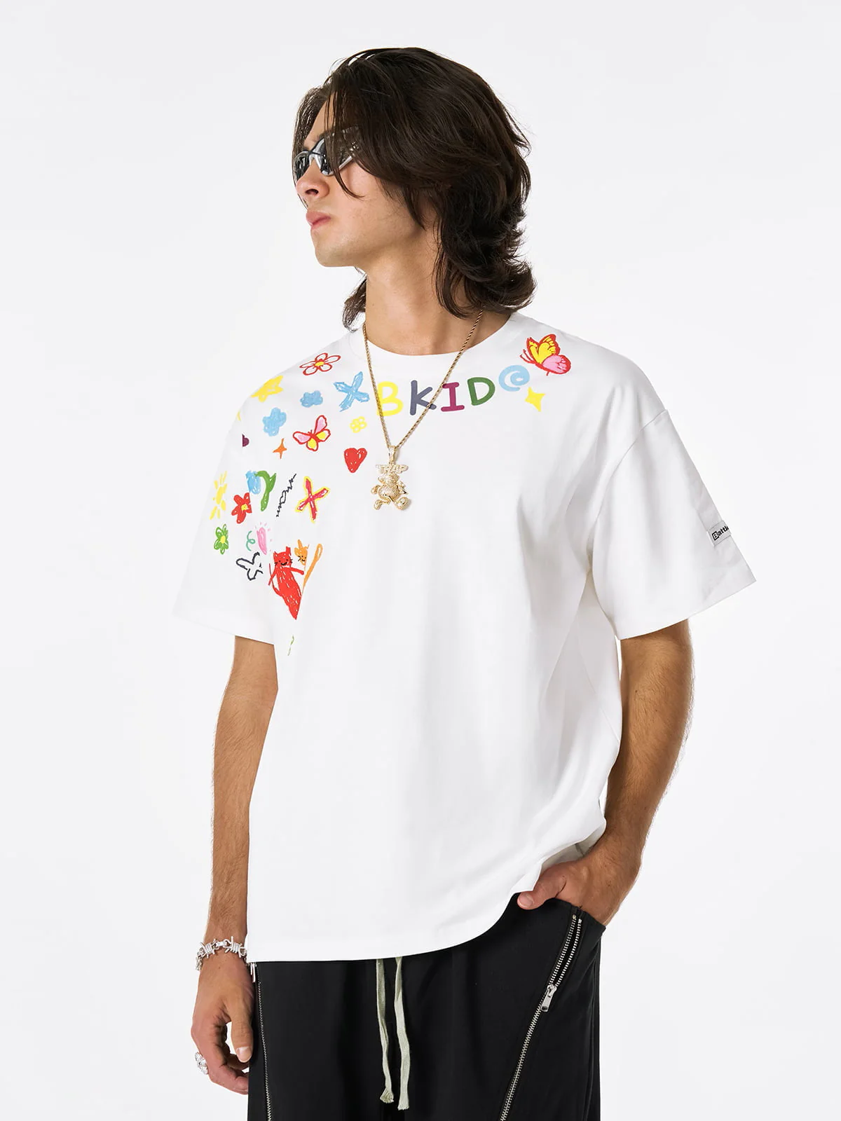 Retro Graffiti Hand-Painted T-Shirt - Image 9